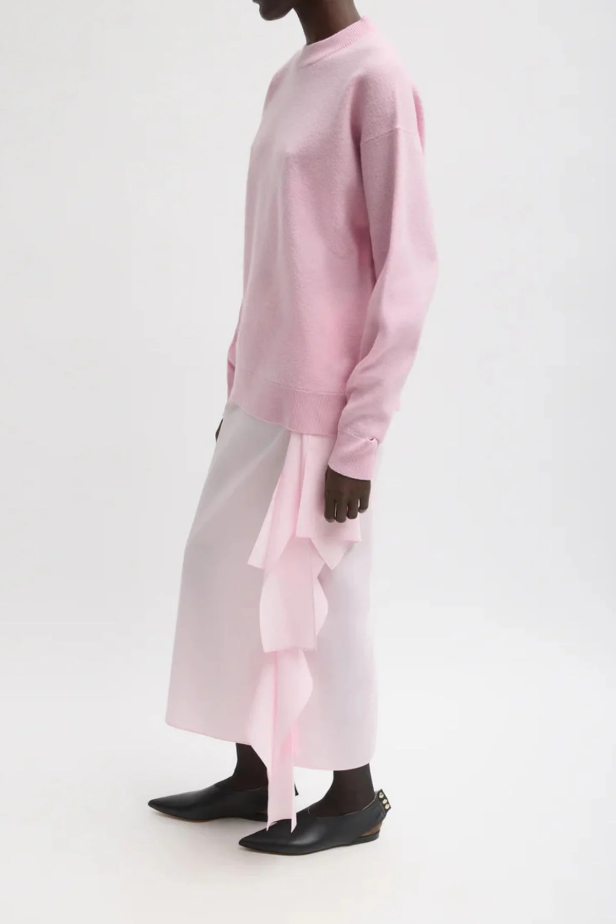 Tibi Crewneck Easy Pullover - Pink - Image 2