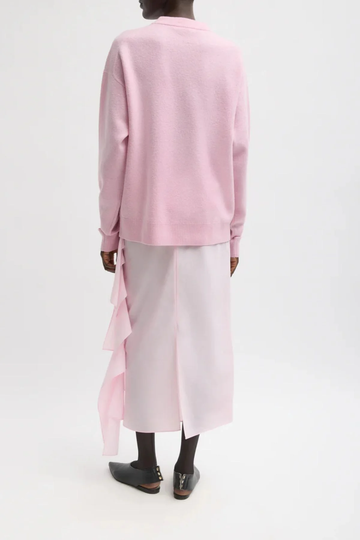 Tibi Crewneck Easy Pullover - Pink - Image 3