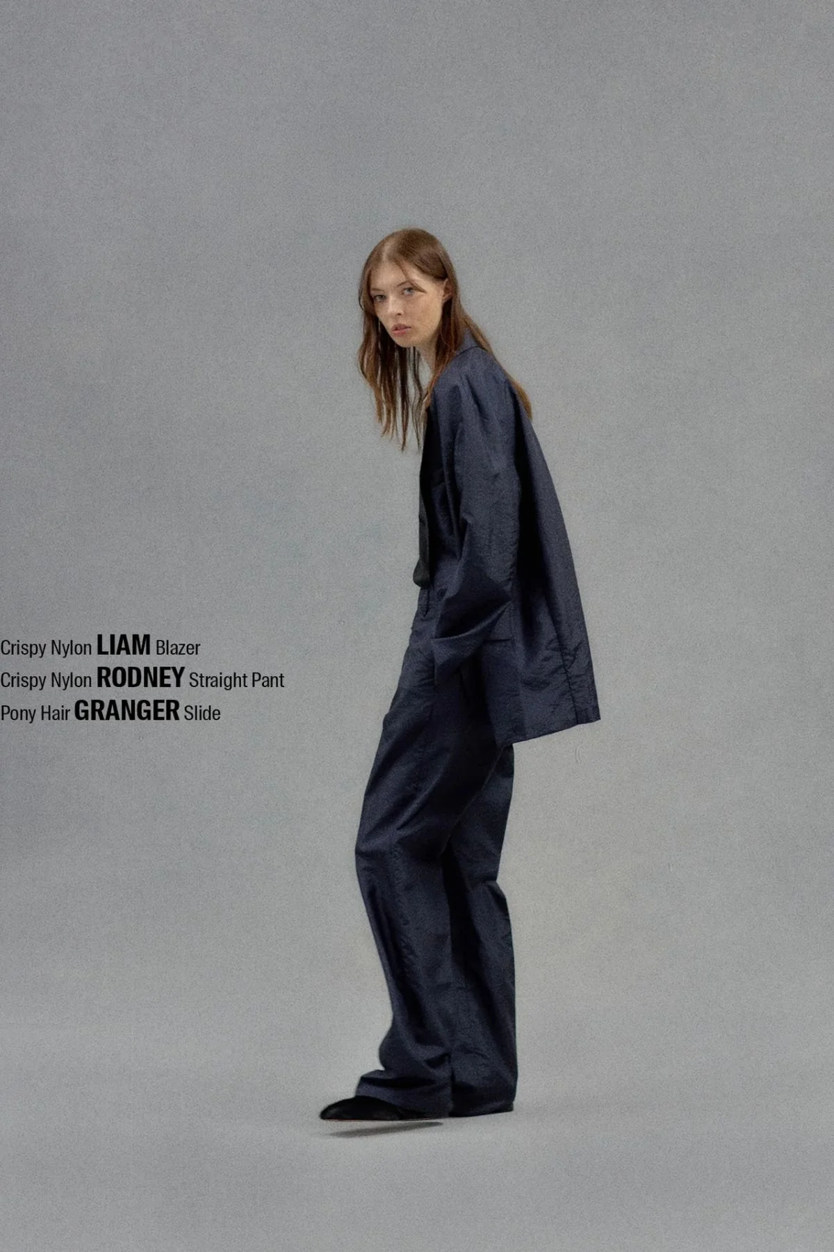 Tibi Crispy Nylon Liam Blazer - Navy - Image 3