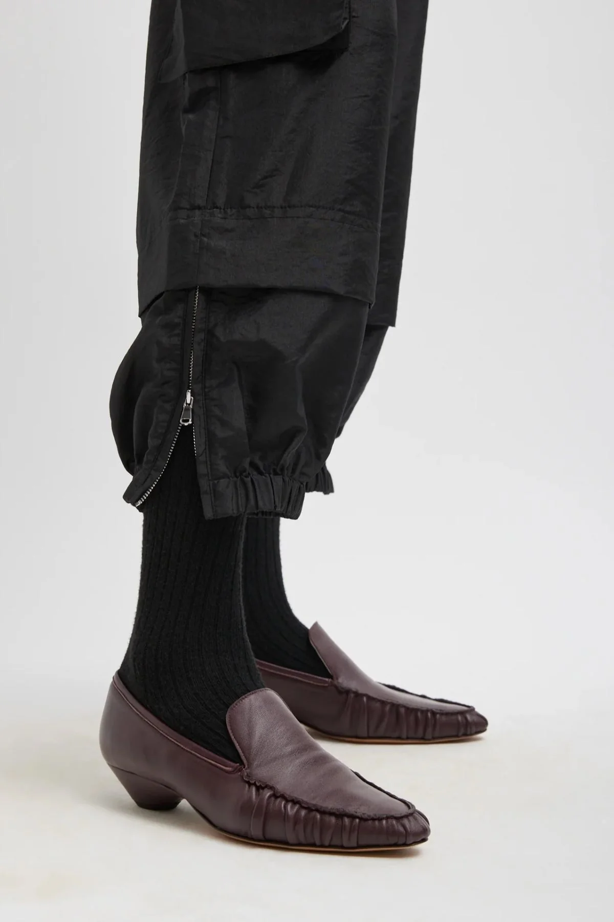 Tibi Crispy Nylon Wilt Pull On Jogger - Black - Image 4