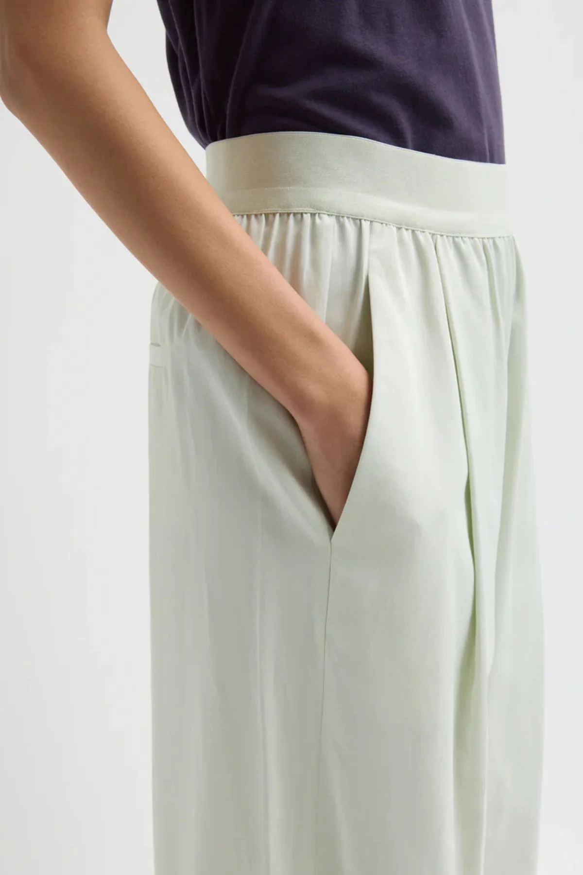 Tibi Marit Pull On Pant - Faded Green - Image 3