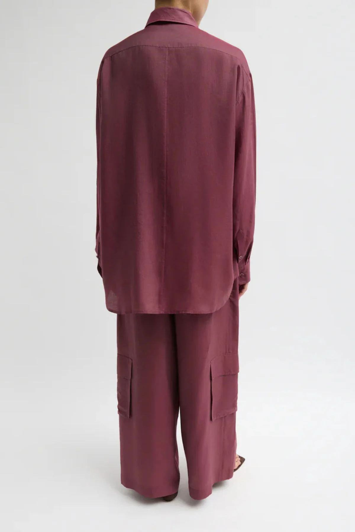 Tibi Easy Tuxedo Shirt - Light Mulberry - Image 3