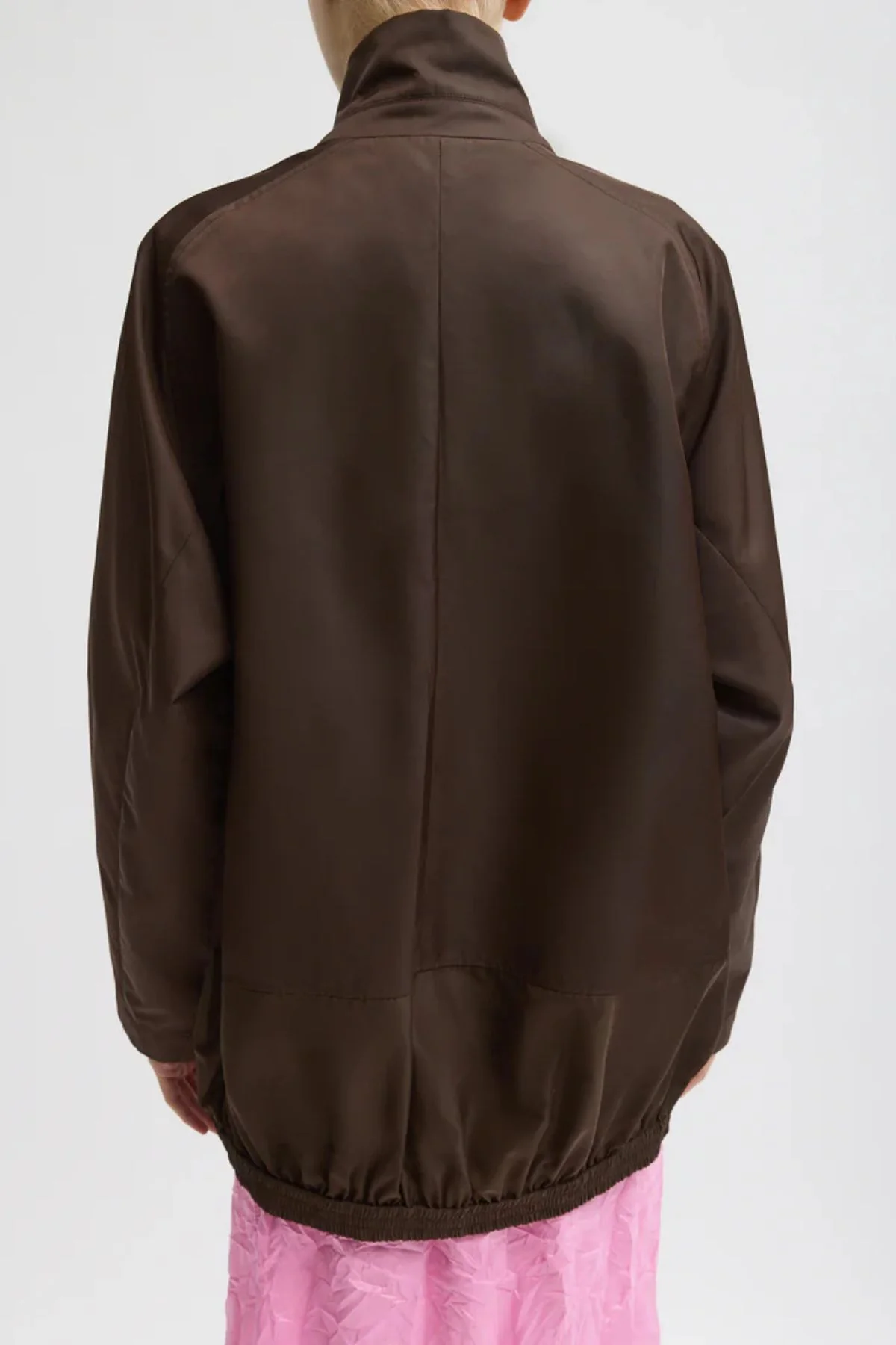 Tibi Eco Nylon Bomber Jacket - Brown - Image 3
