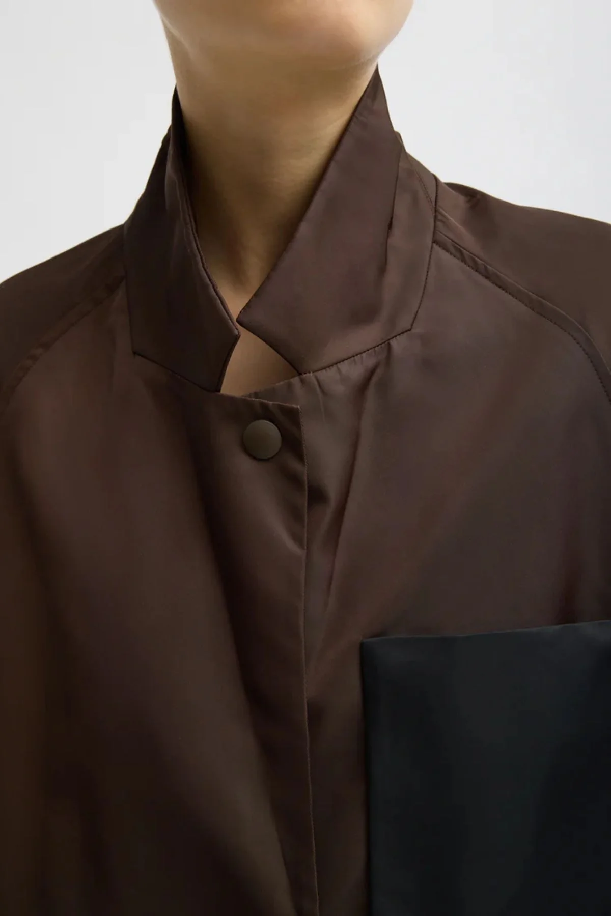 Tibi Eco Nylon Bomber Jacket - Brown - Image 4