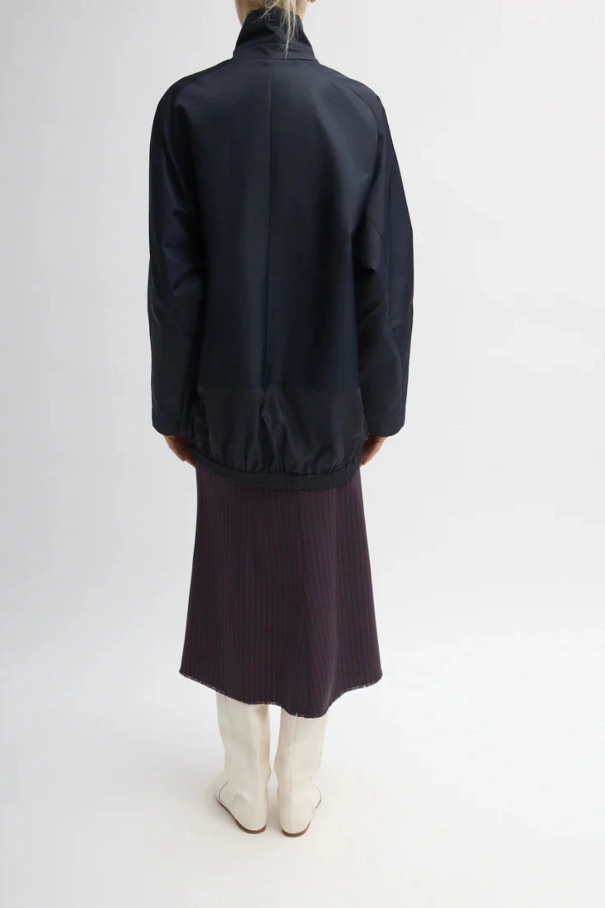 Tibi Eco Nylon Bomber Jacket - Navy - Image 2