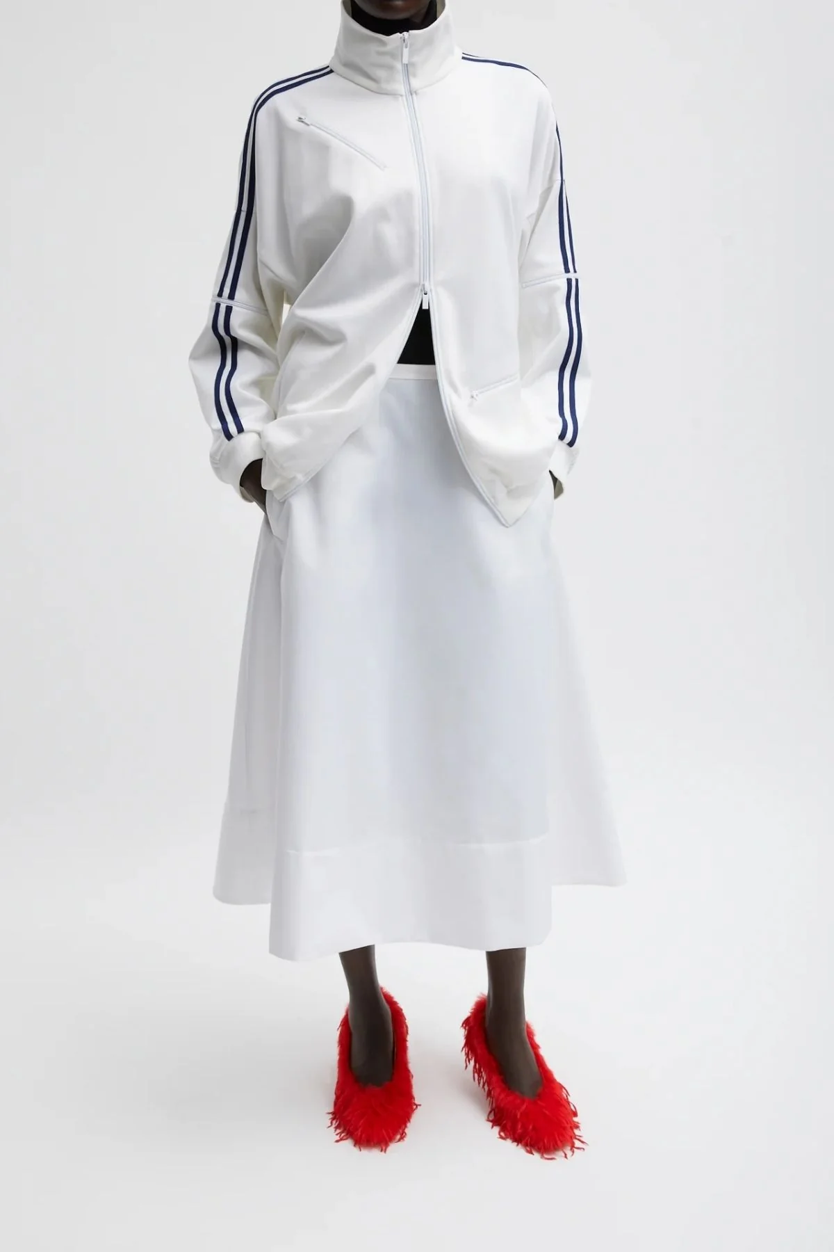 Tibi Eco Nylon Circle Skirt - White