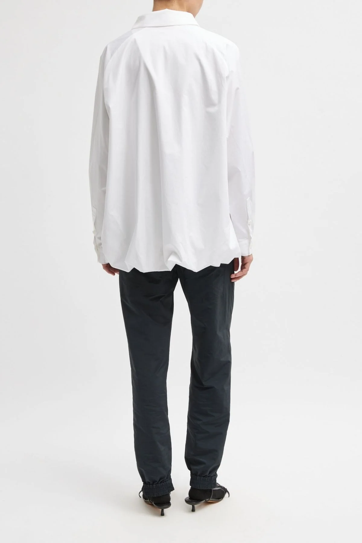 Tibi Eco Poplin Bubble Hem Shirt Jacket - White - Image 3