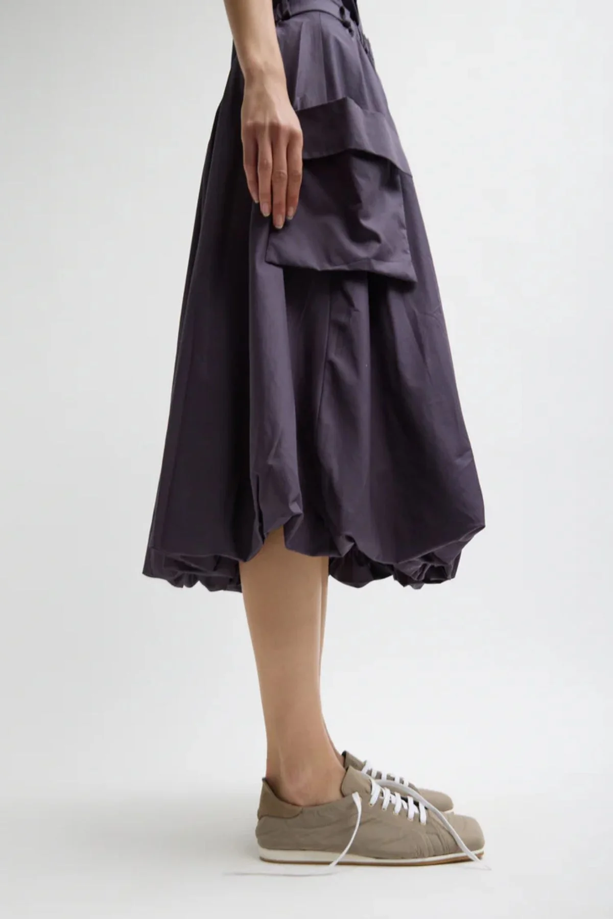 Tibi Pull On Bubble Skirt - Eggplant - Image 4
