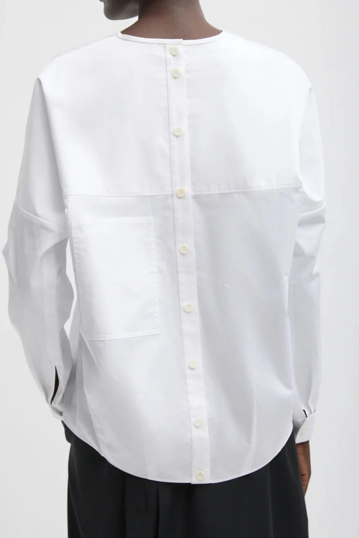 Tibi Eco Poplin V-Neck Dolman Top - White - Image 2