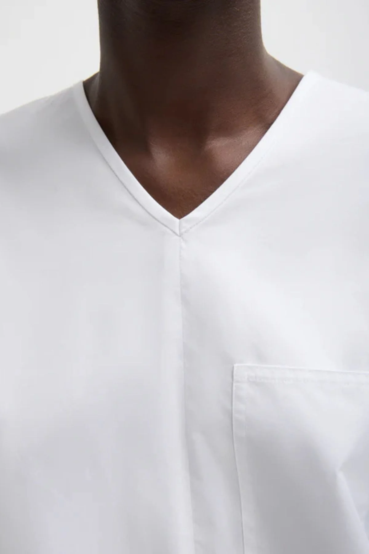 Tibi Eco Poplin V-Neck Dolman Top - White - Image 4