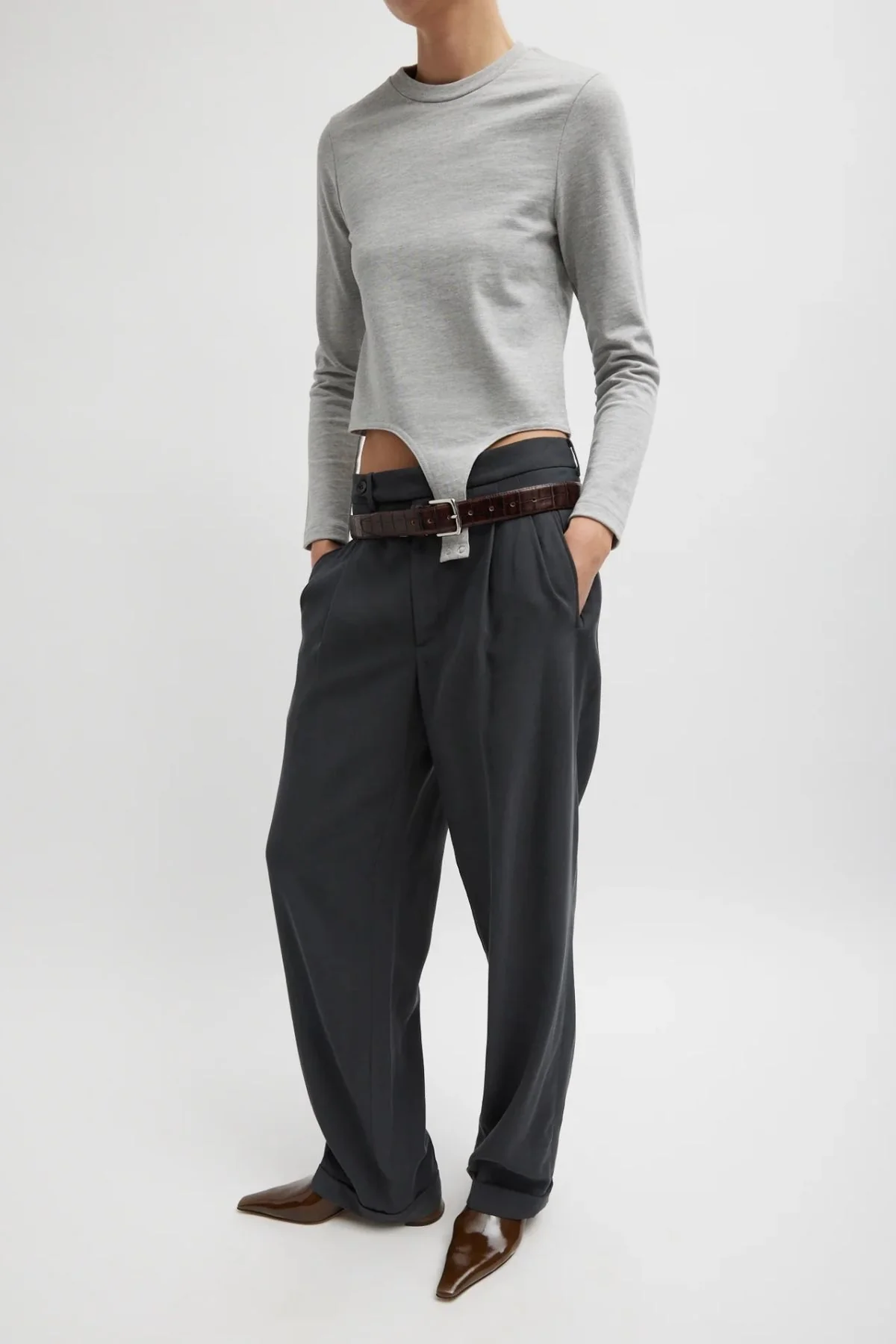Tibi Fluid Suiting Derrick Men's Trouser - Steel Grey - Image 3