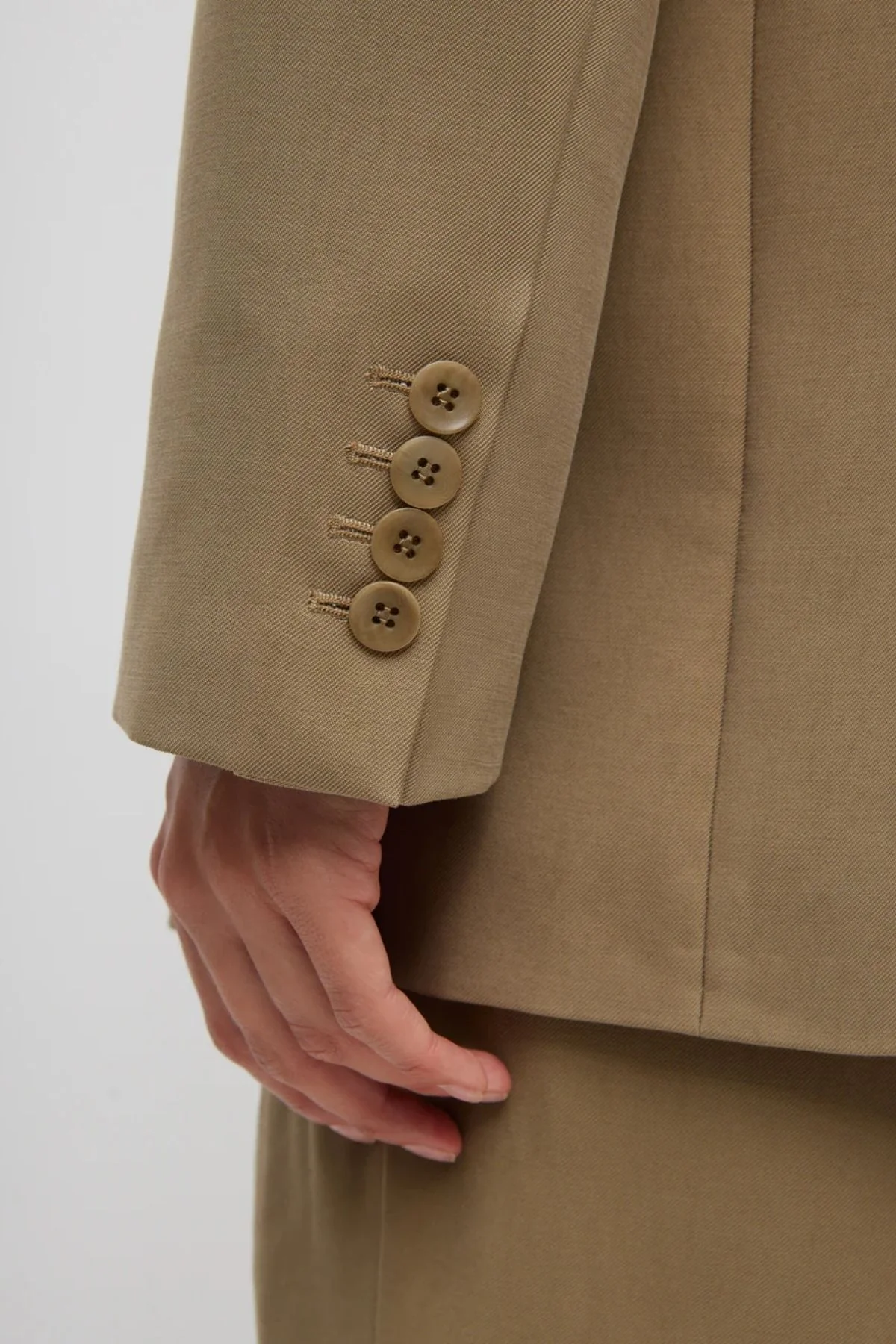 Tibi Fluid Suiting Double Breasted Blazer - Walnut - Image 6
