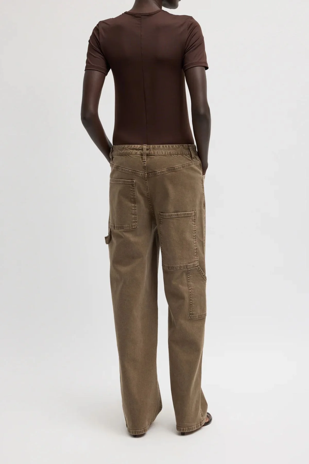 Tibi Stretch Twill Carpenter Jean - Brown - Image 3