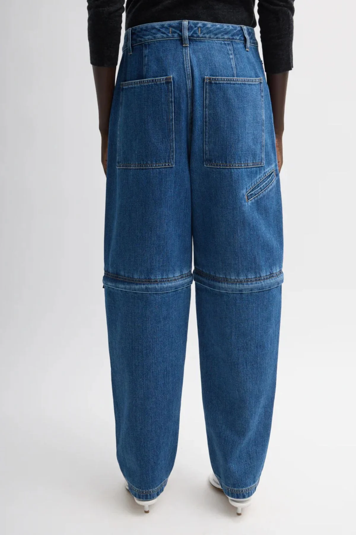 Tibi Lars Denim Convertible Jean - Classic Blue - Image 3