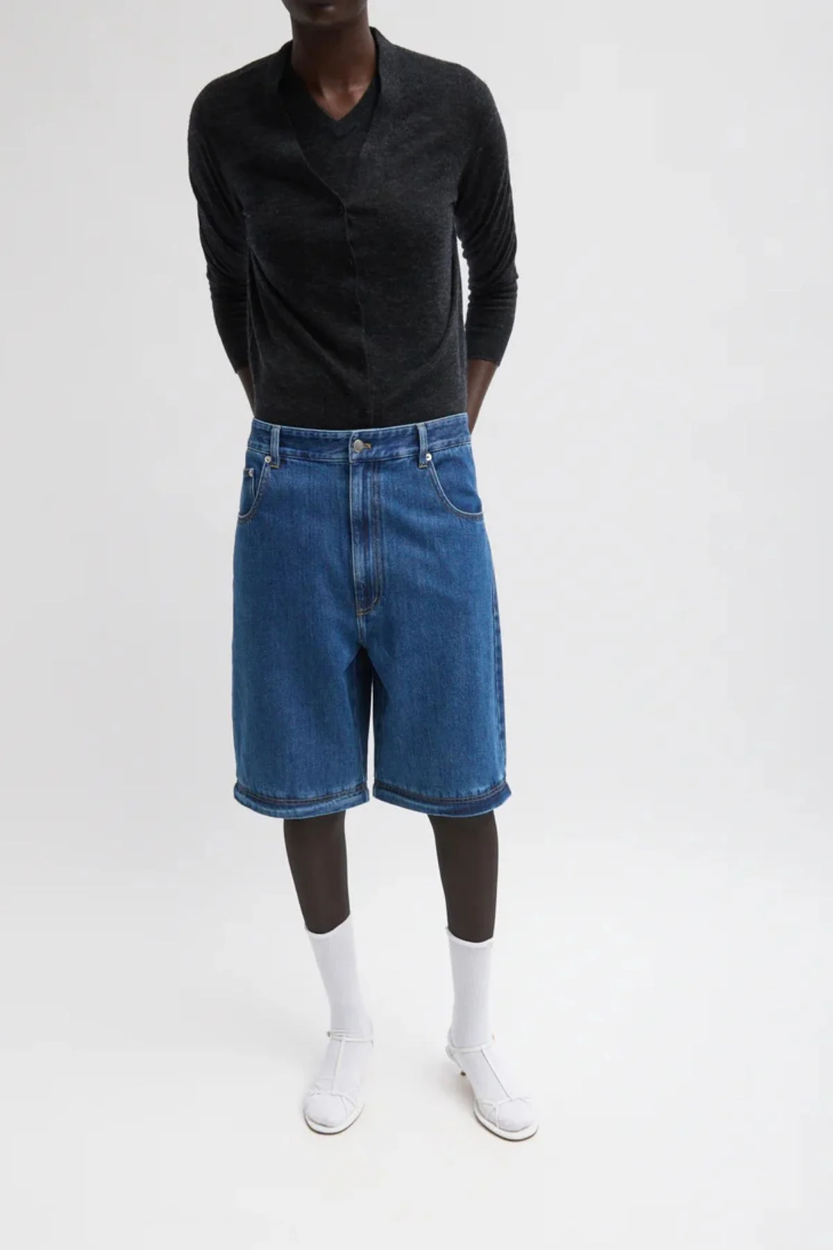 Tibi Lars Denim Convertible Jean - Classic Blue - Image 5