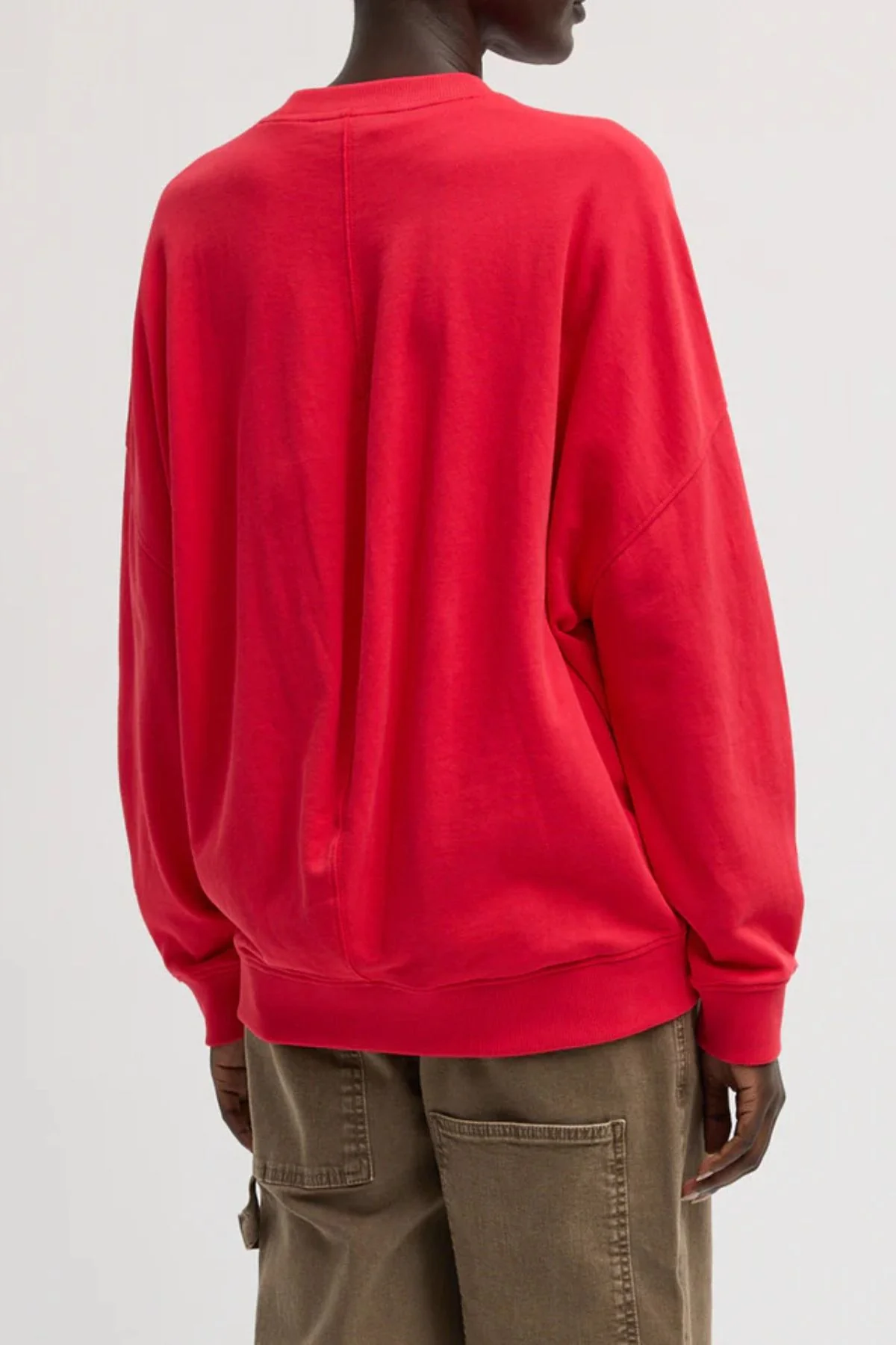 Tibi Lightweight Crewneck Sweatshirt - Red - Image 3