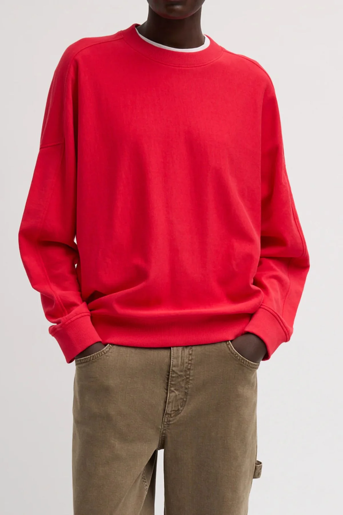 Tibi Lightweight Crewneck Sweatshirt - Red - Image 4