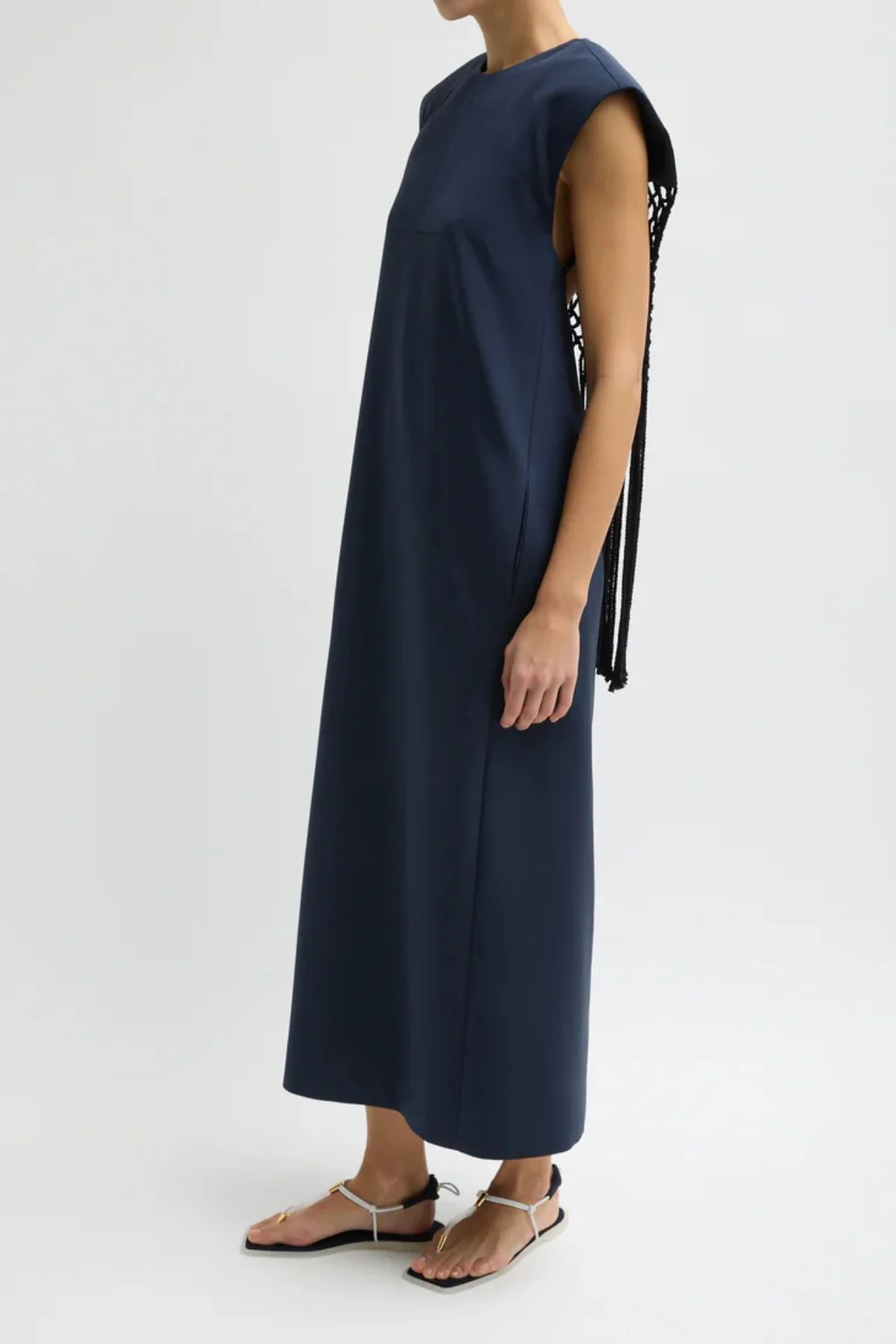 Tibi Stretch Macrame Dress - Dark Navy - Image 3