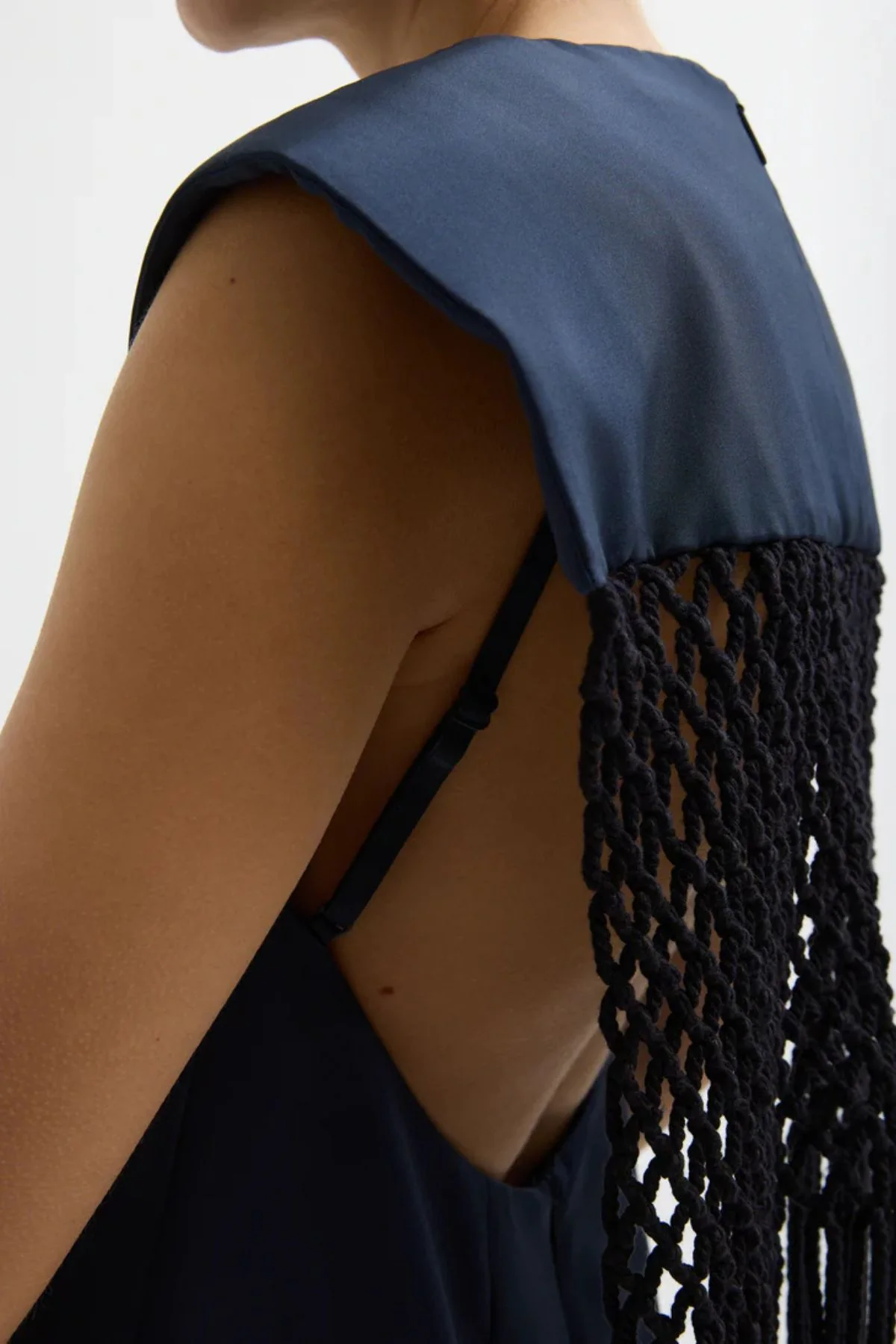 Tibi Stretch Macrame Dress - Dark Navy - Image 5