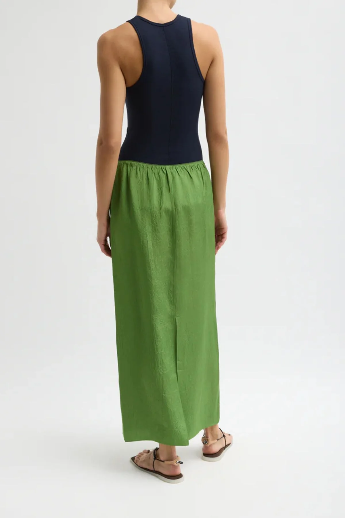 Tibi Maxi Slip Skirt - Chartreuse - Image 3