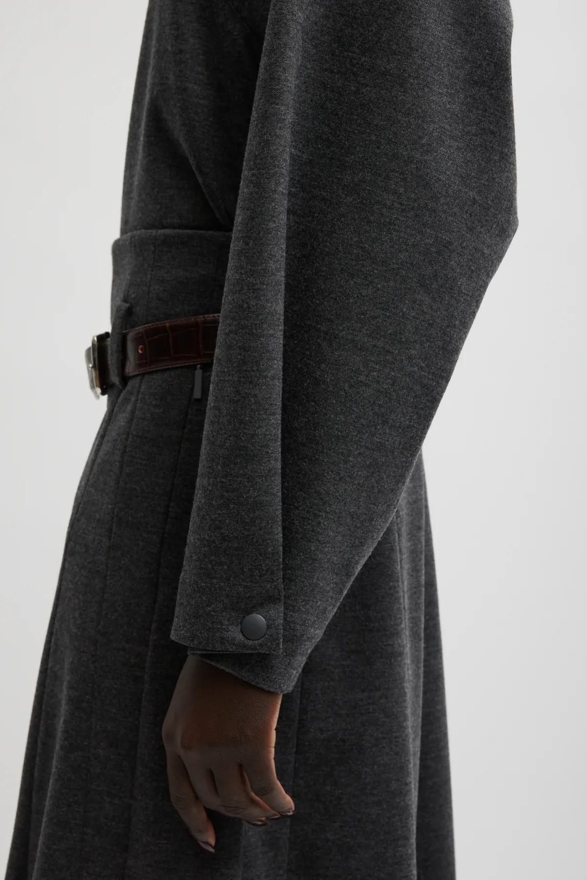 Tibi Melange Jersey U-Neck Top - Dark Heather - Image 3