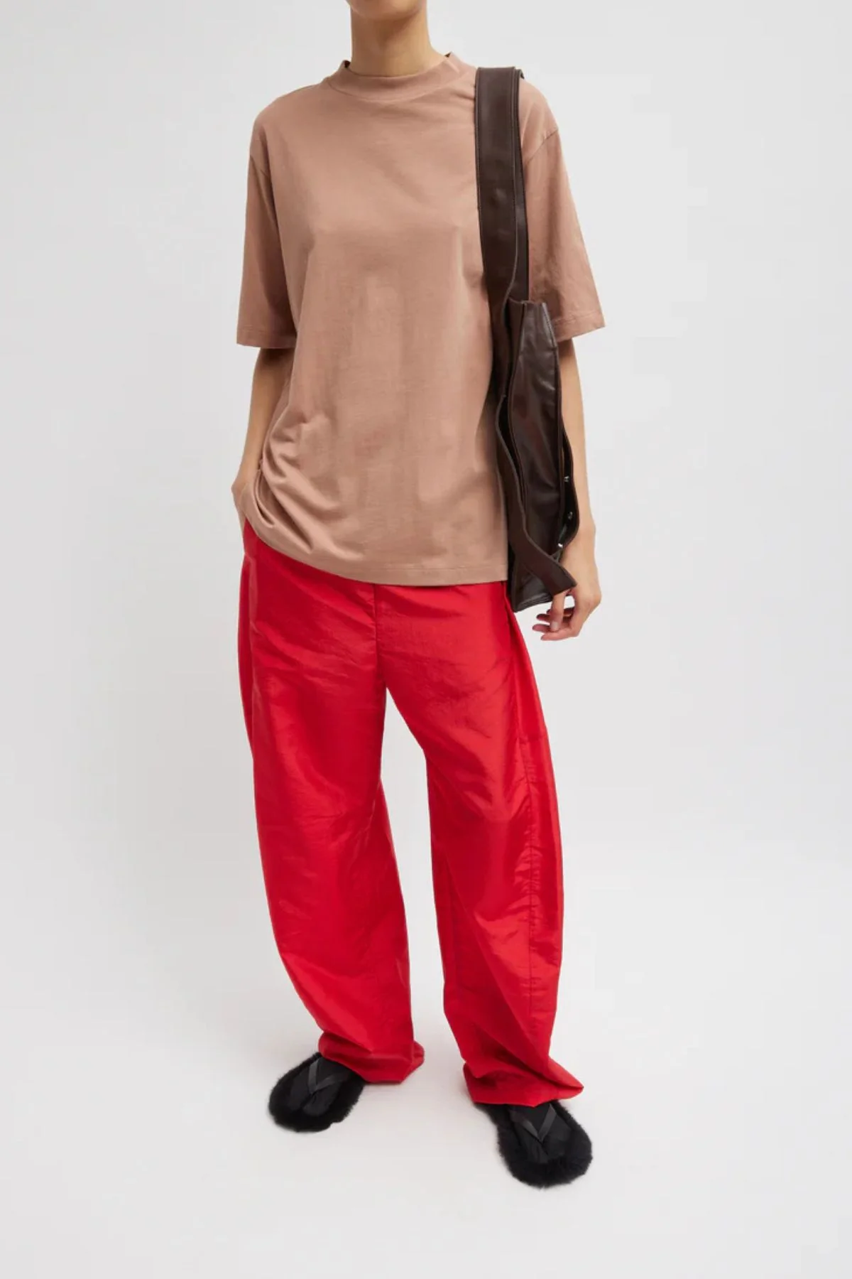 Tibi Mock Neck Unisex T-Shirt - Butterscotch