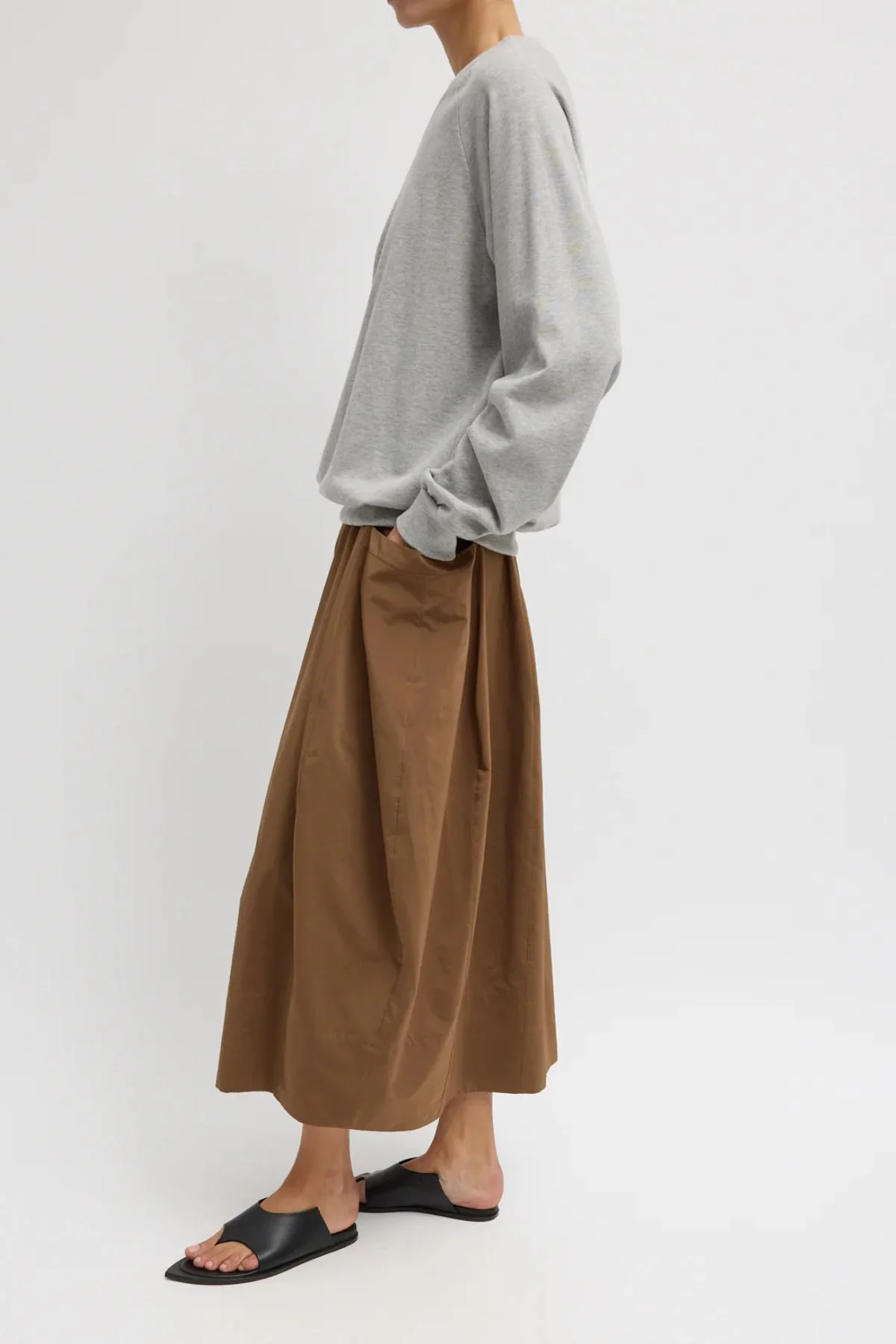 Tibi Nylon Lantern Skirt - Caramel Latte - Image 2