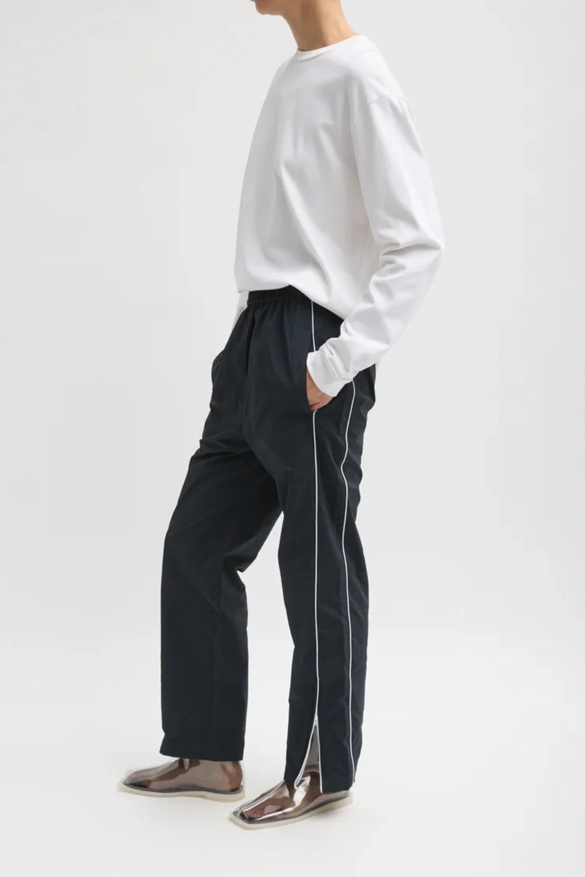 Tibi Nylon Piped Jogger - Black Multi - Image 2