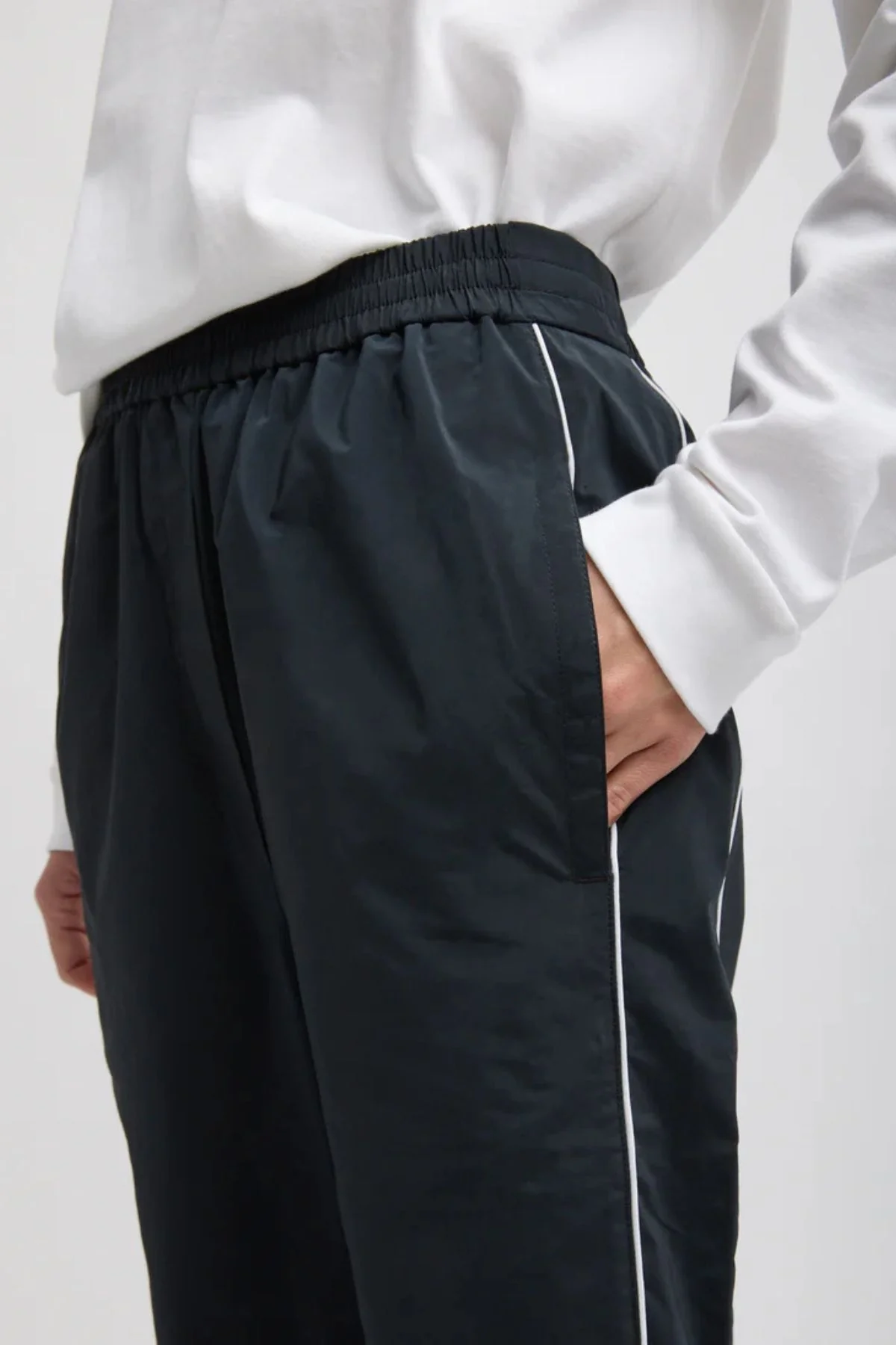 Tibi Nylon Piped Jogger - Black Multi - Image 4
