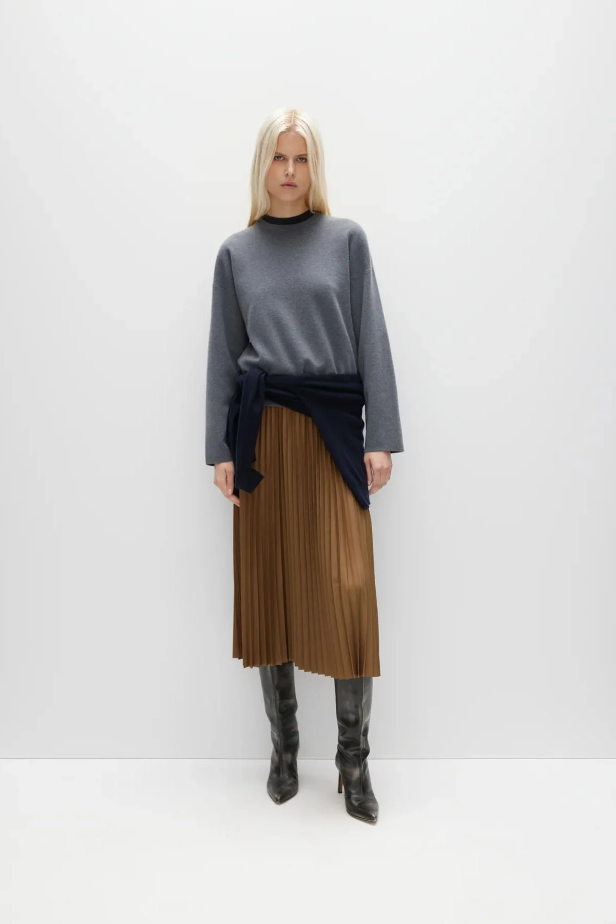 Tibi Nylon Pleating Sunray Pull on Skirt - Loden - Image 5