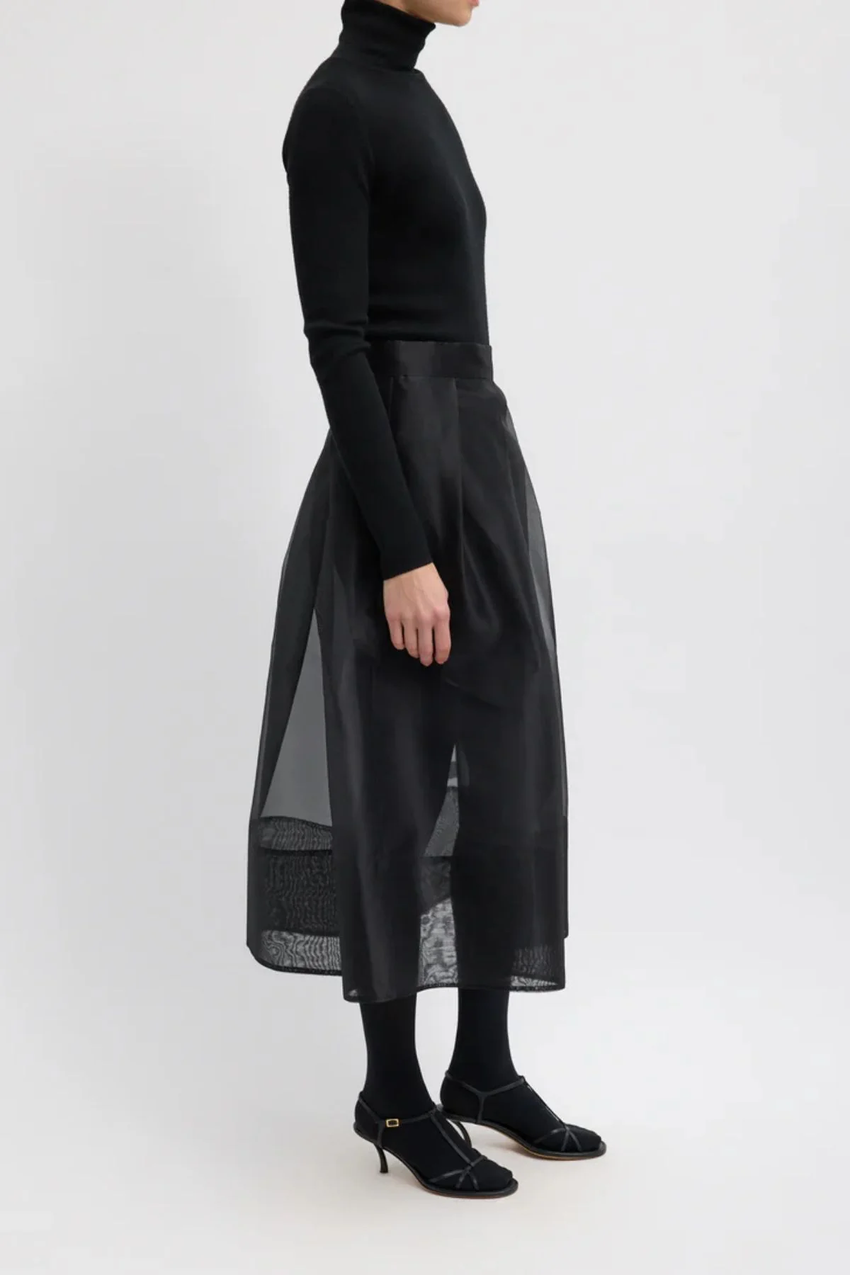 Tibi Organza Full Skirt - Black - Image 2