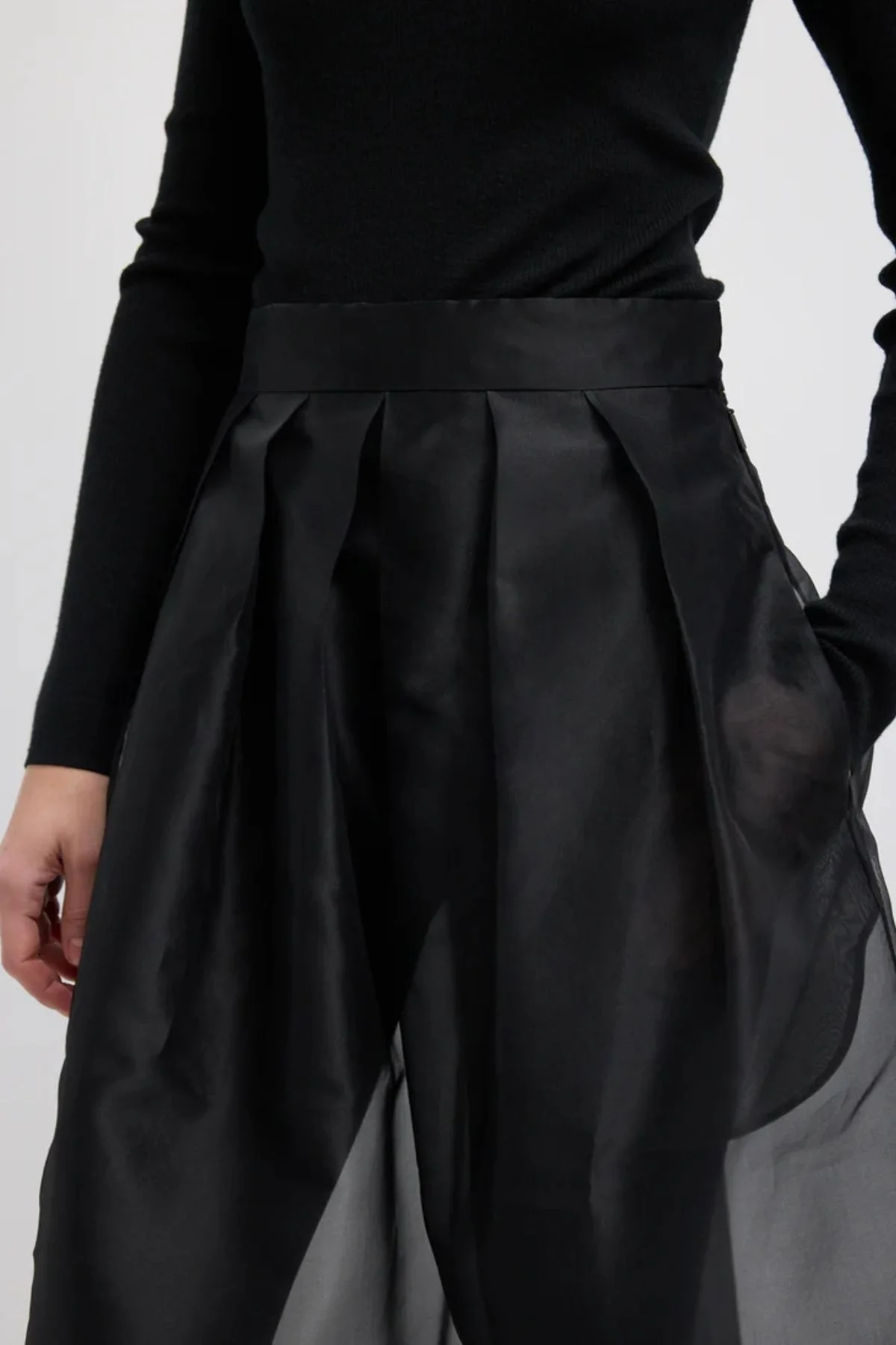 Tibi Organza Full Skirt - Black - Image 4