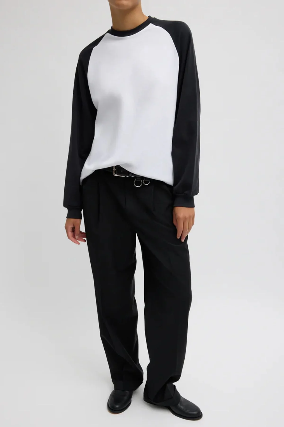 Tibi Perfect Sculpted Baseball Top - Black/ White - Image 2