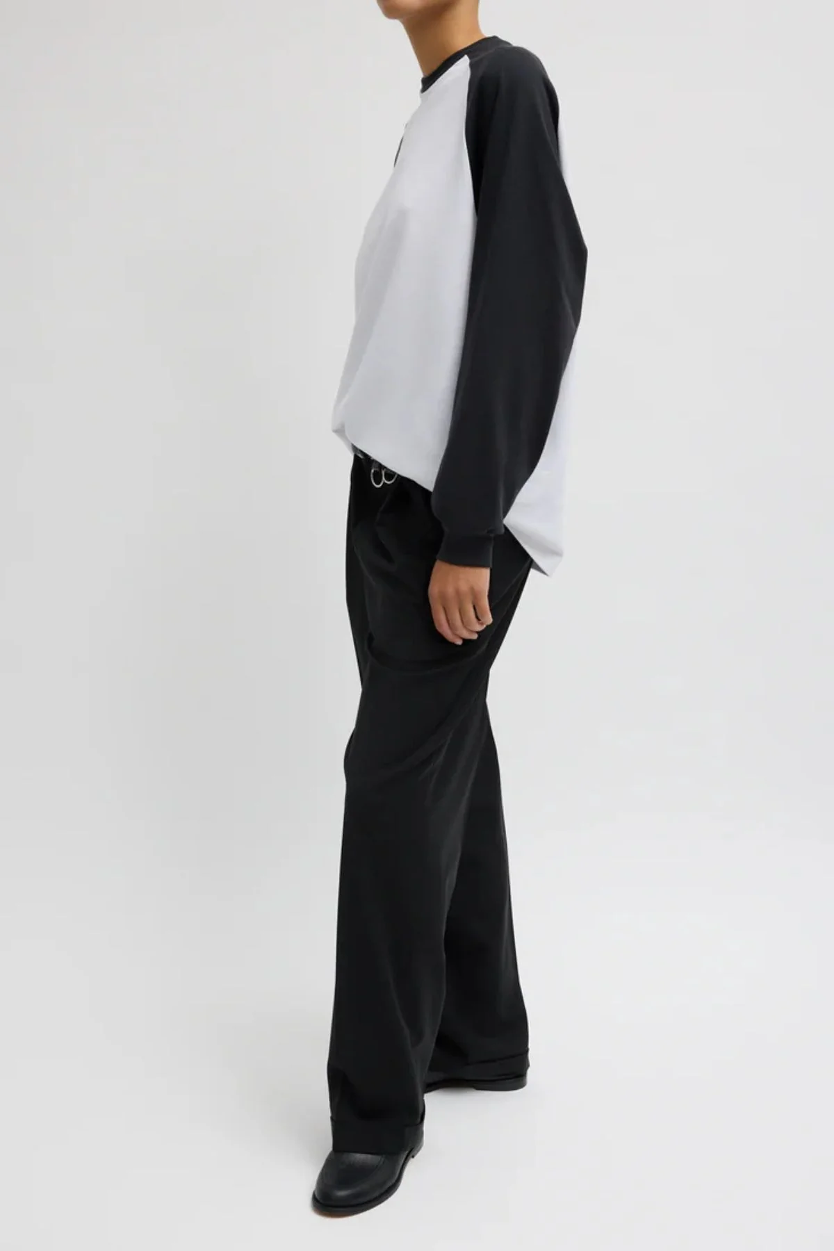 Tibi Perfect Sculpted Baseball Top - Black/ White - Image 3