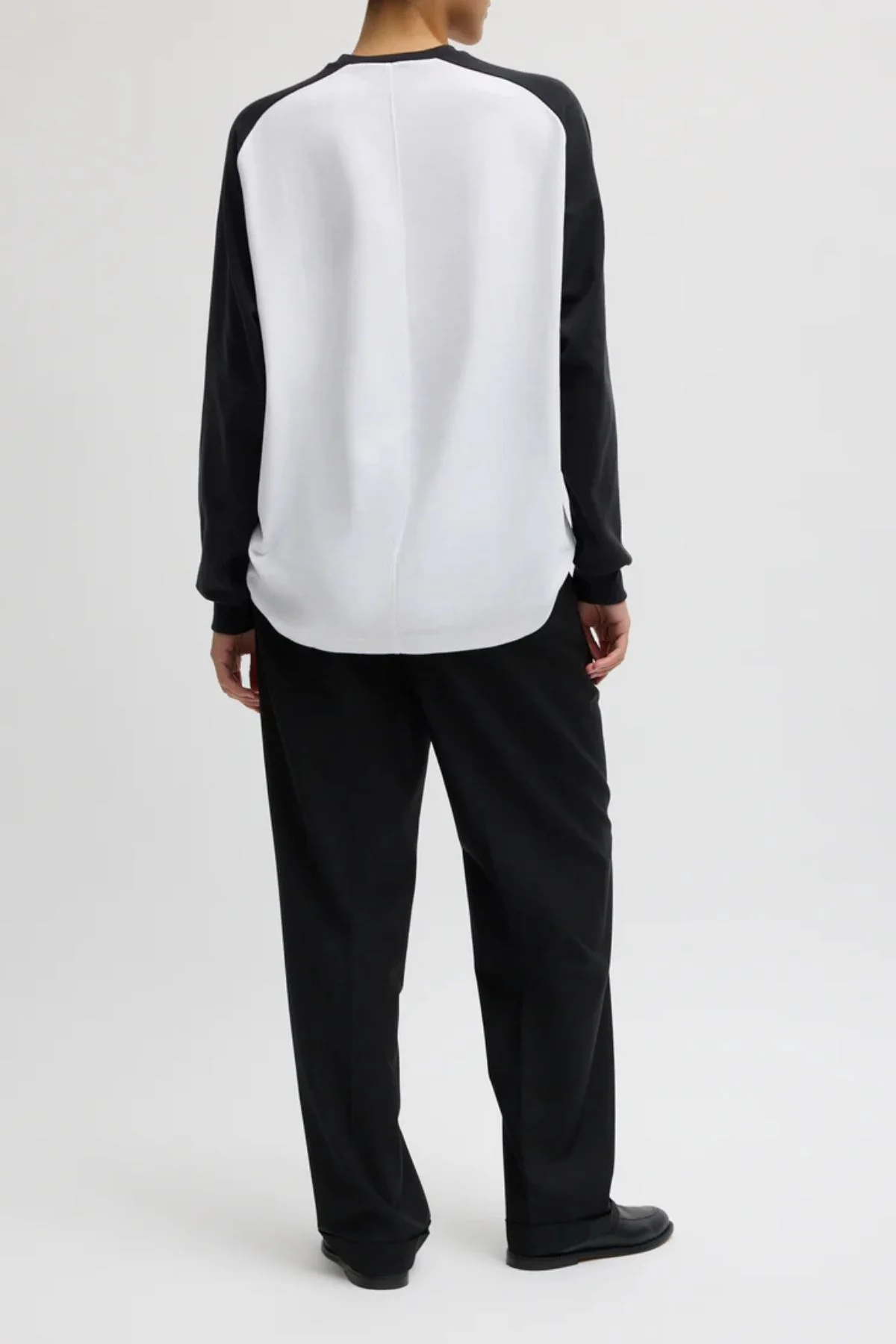 Tibi Perfect Sculpted Baseball Top - Black/ White - Image 4
