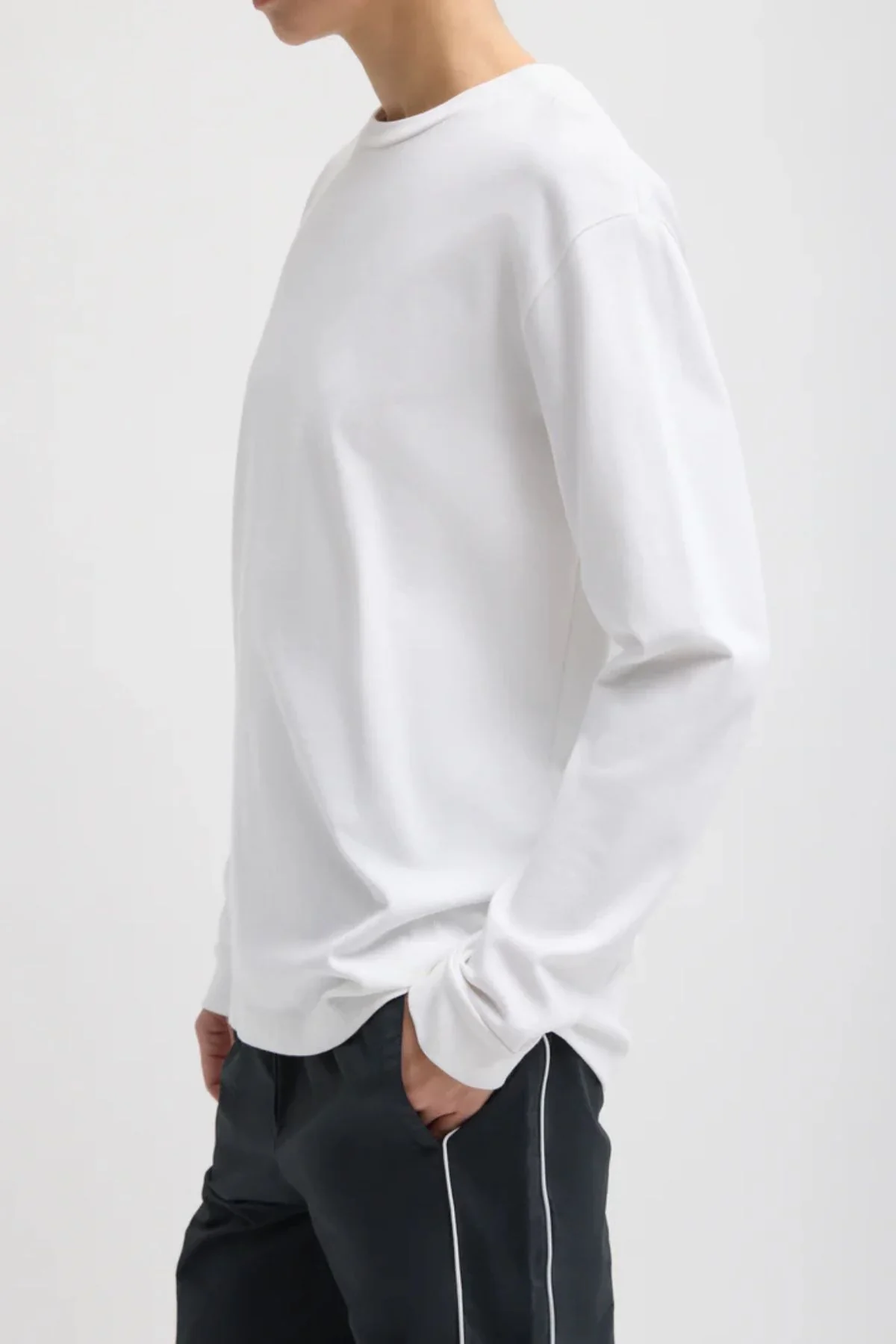 Tibi Perfect Unisex Long Sleeve T - White - Image 2