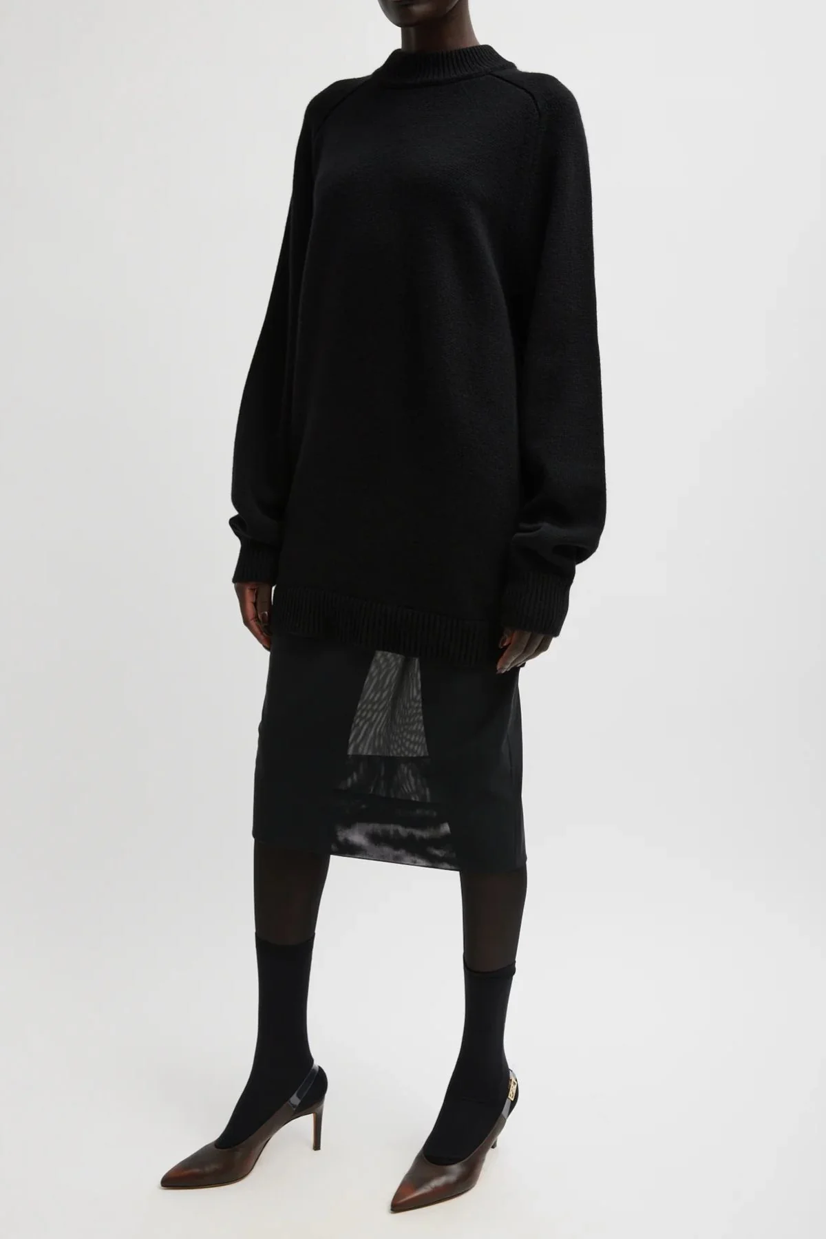Tibi Power Mesh Skirt - Black - Image 6