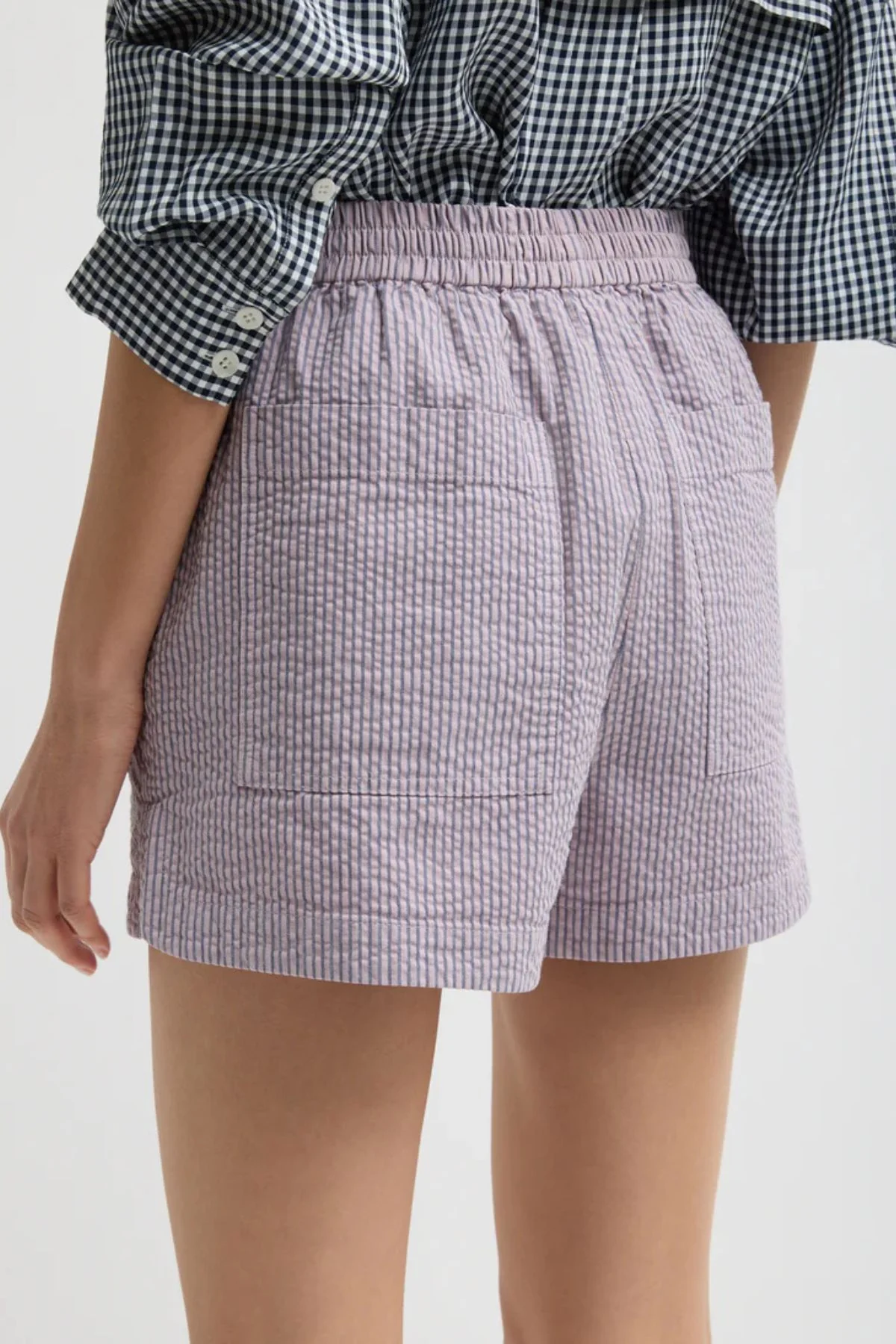 Tibi Pull On Shorts - Mauve Multi - Image 4