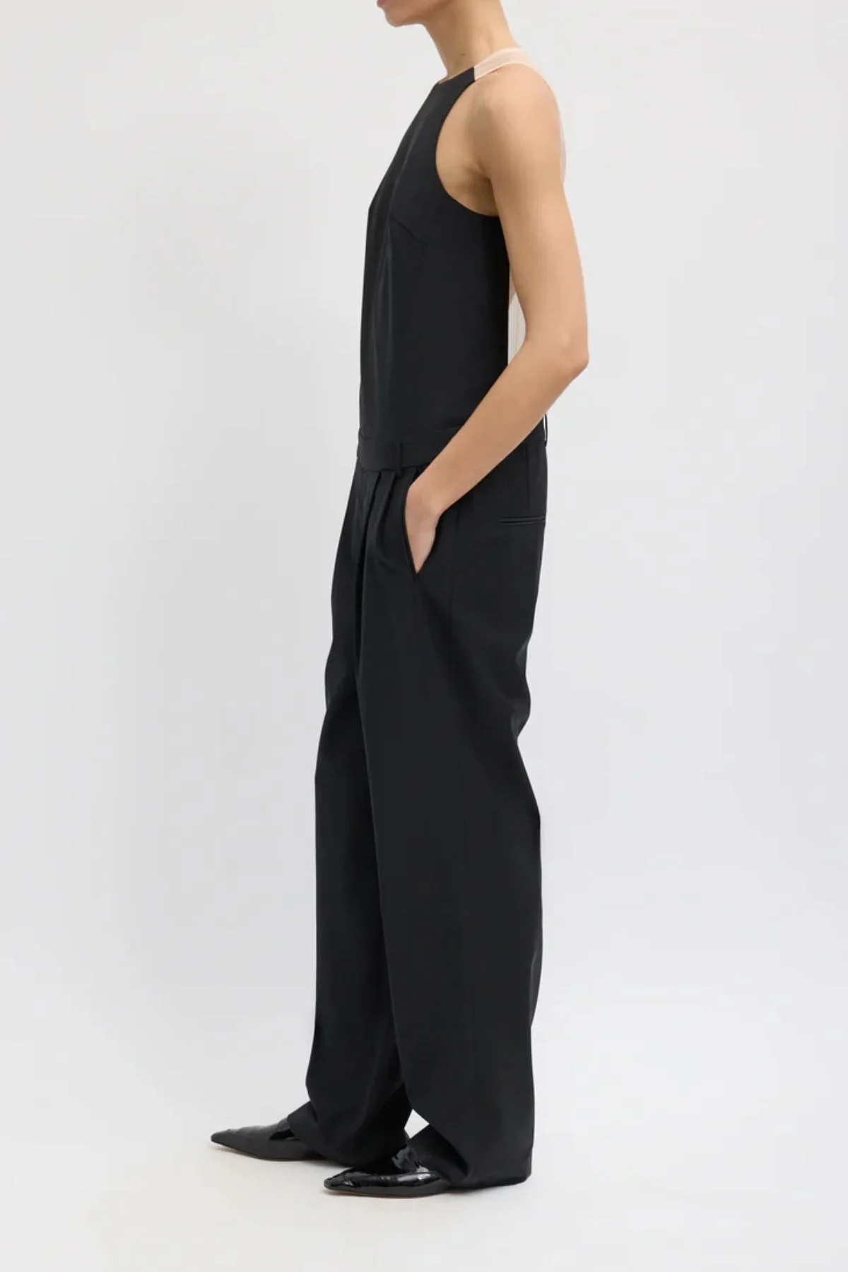Tibi Recycled Tropical Wool Jumpsuit - Black - Image 3
