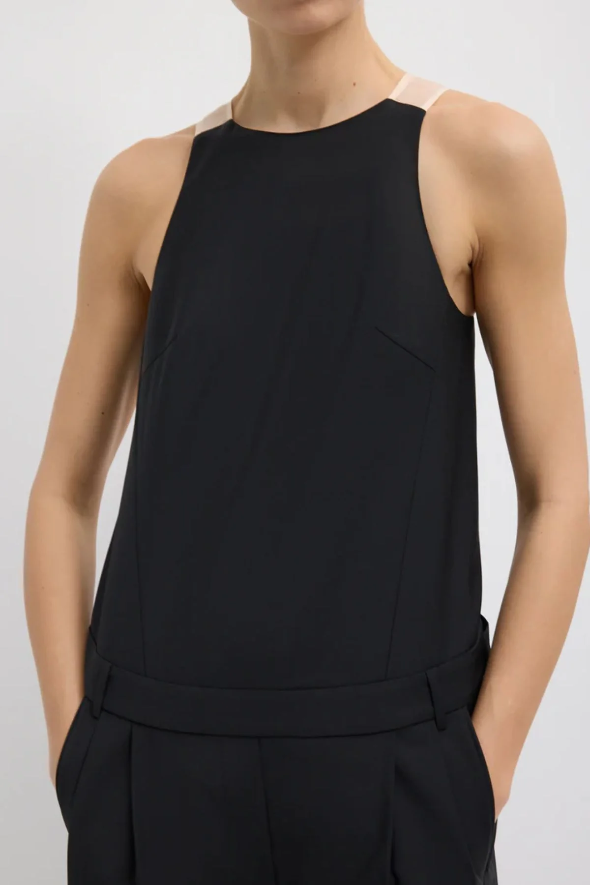 Tibi Recycled Tropical Wool Jumpsuit - Black - Image 4