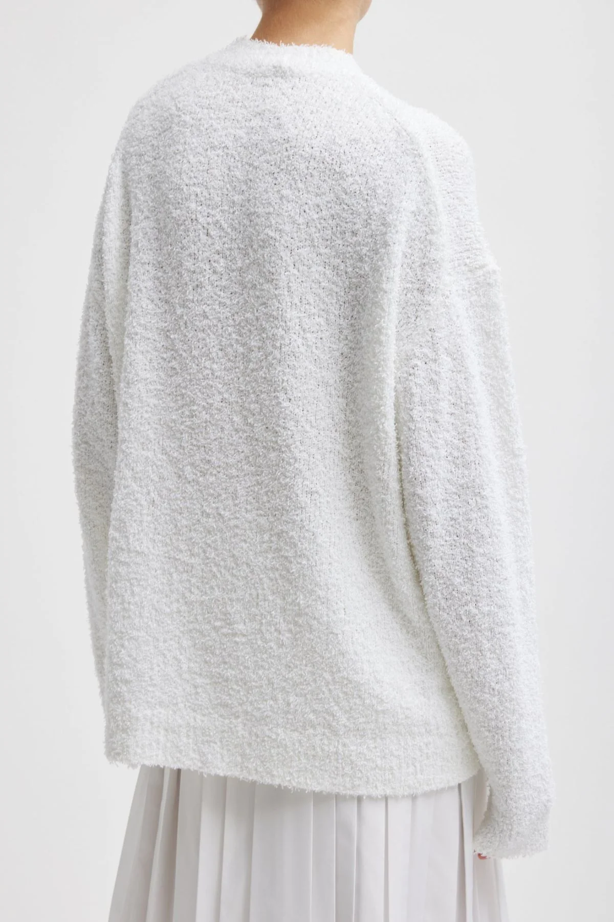 Tibi Serviette Crewneck Easy Pullover - Optic White - Image 2