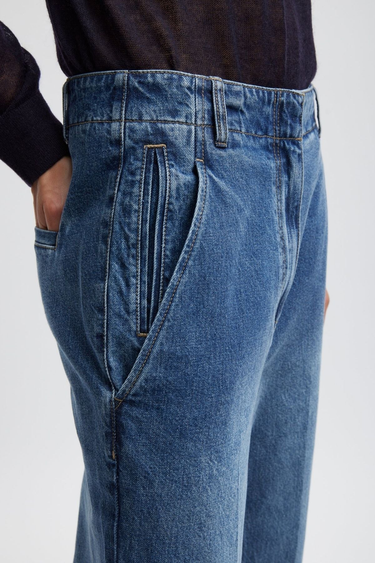 Tibi Spring Denim Barry Jean - Classic Blue - Image 5