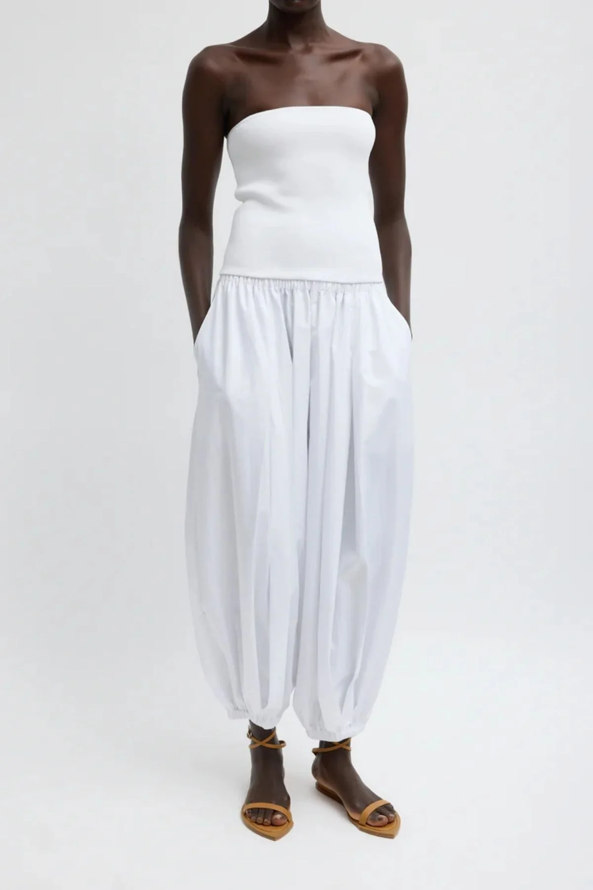 Tibi Summer Nylon Zeppelin Pant - White