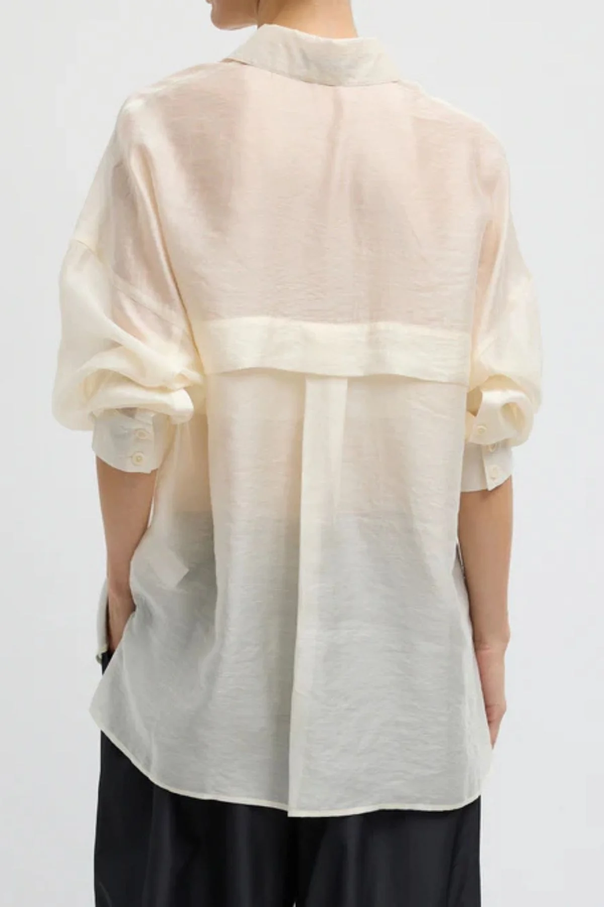 Tibi Summer Voile Oversized Shirt - Ivory - Image 3