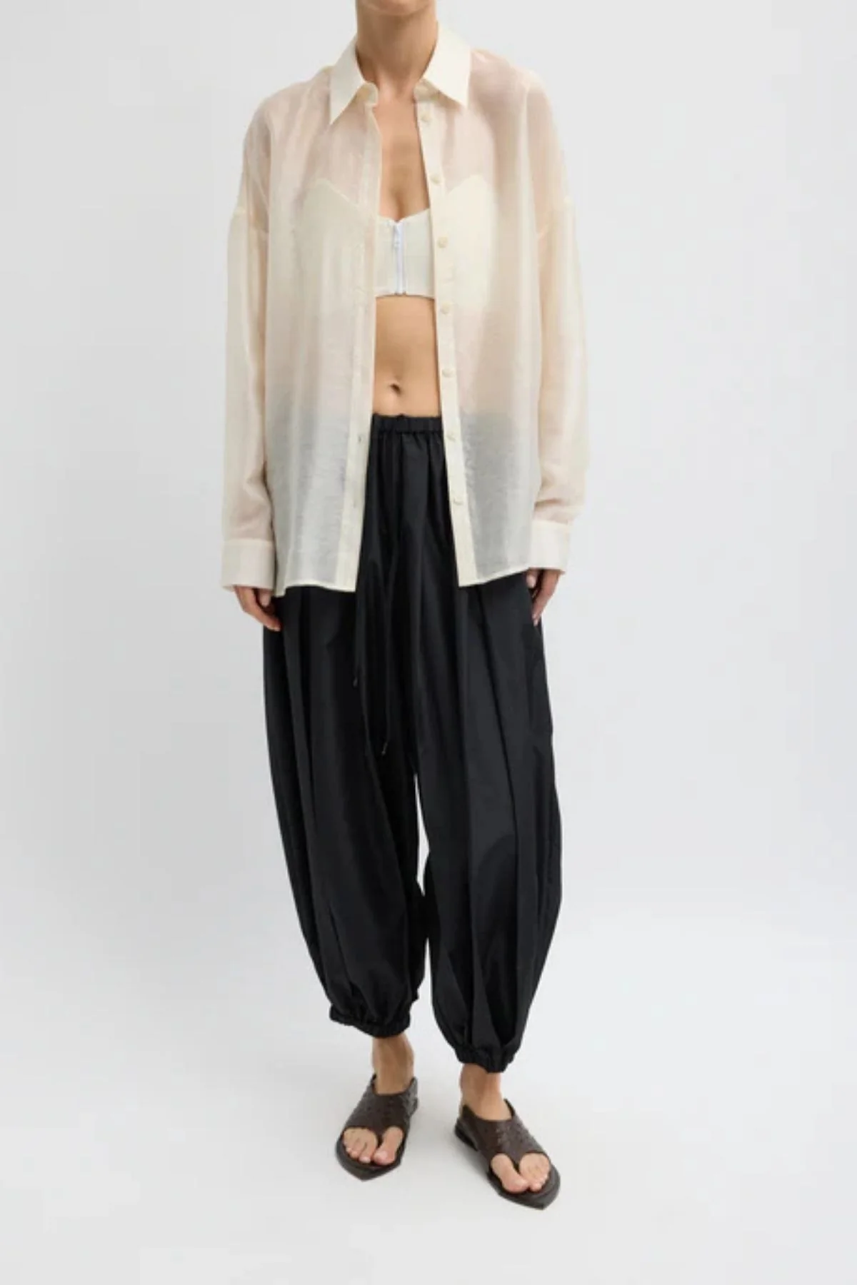Tibi Summer Voile Oversized Shirt - Ivory - Image 7