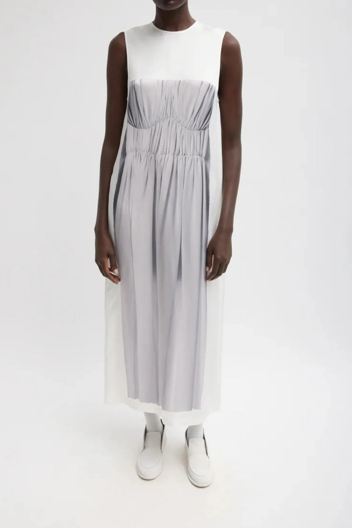 Tibi Trompe Loeil Dress - Black/ White Multi