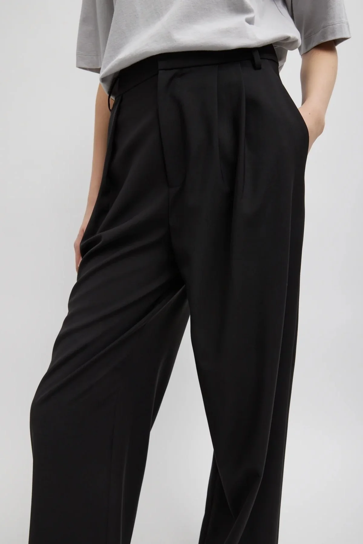 Tibi Tropical Wool Stella Pant - Black - Image 4