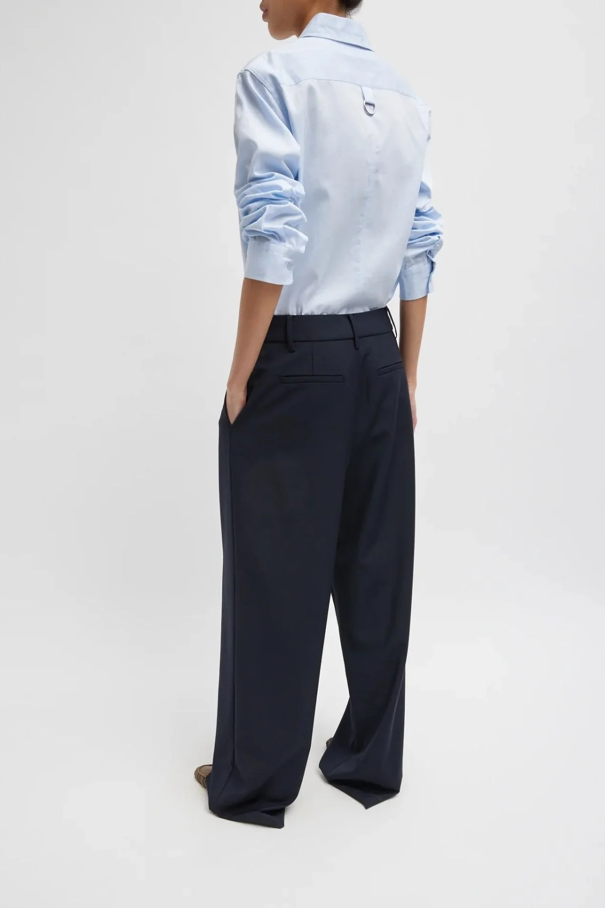 Tibi Tropical Wool Stella Pant - Navy - Image 2