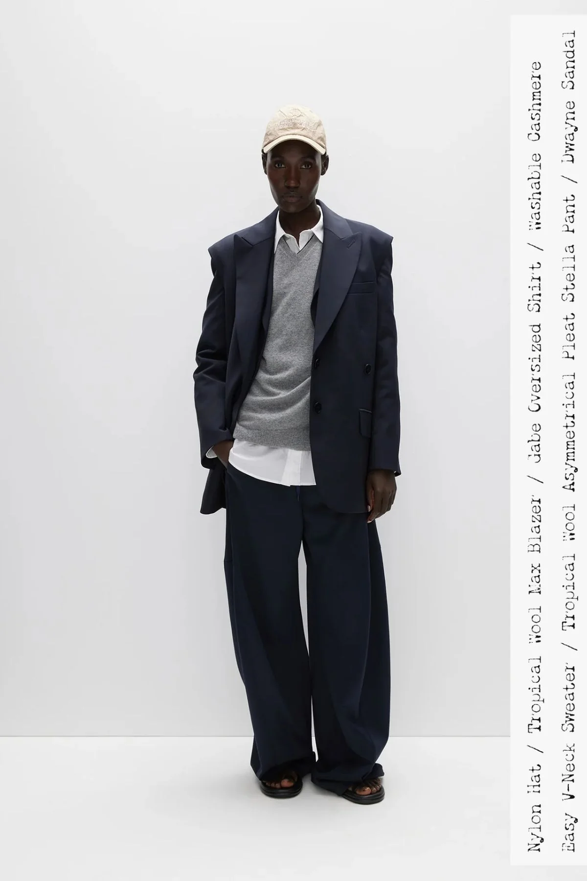 Tibi Tropical Wool Stella Pant - Navy - Image 3