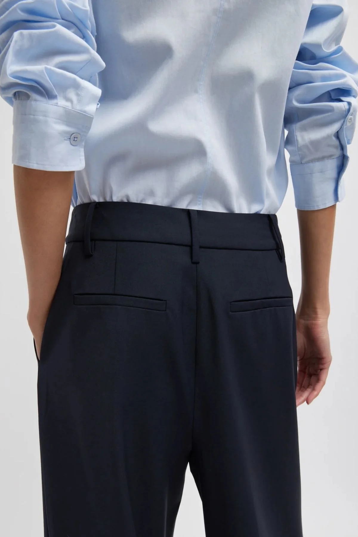 Tibi Tropical Wool Stella Pant - Navy - Image 6